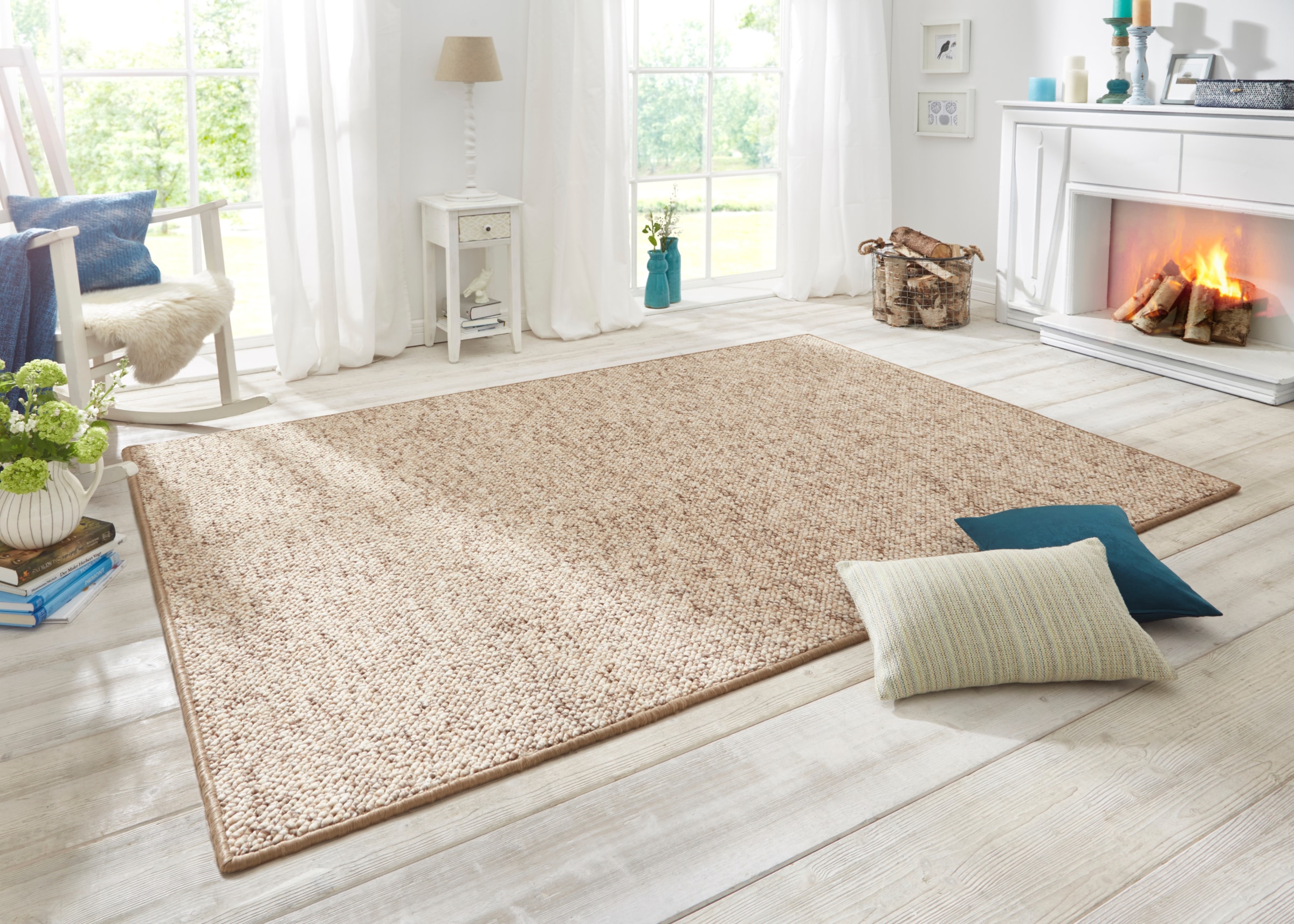 HANSE Home Teppich »Wolly 2«, rechteckig, Flachgewebe, Skandi, Woll-Optik, Esszimmer, Wohnzimmer, Flur