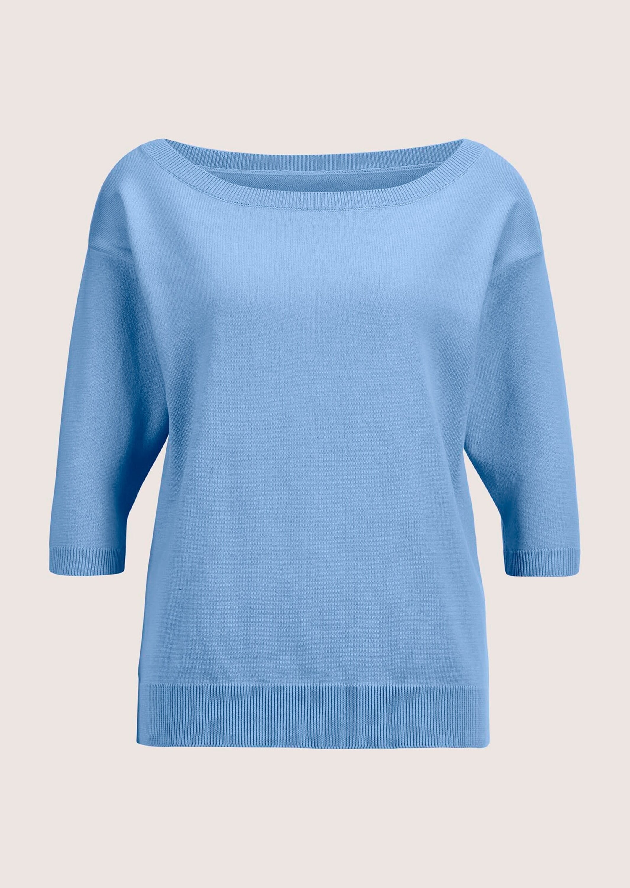 MADELEINE Longpullover »Strickpullover Sommerlicher Baumwollpullover mit 3/4-Ärmeln« Legere Kurzform