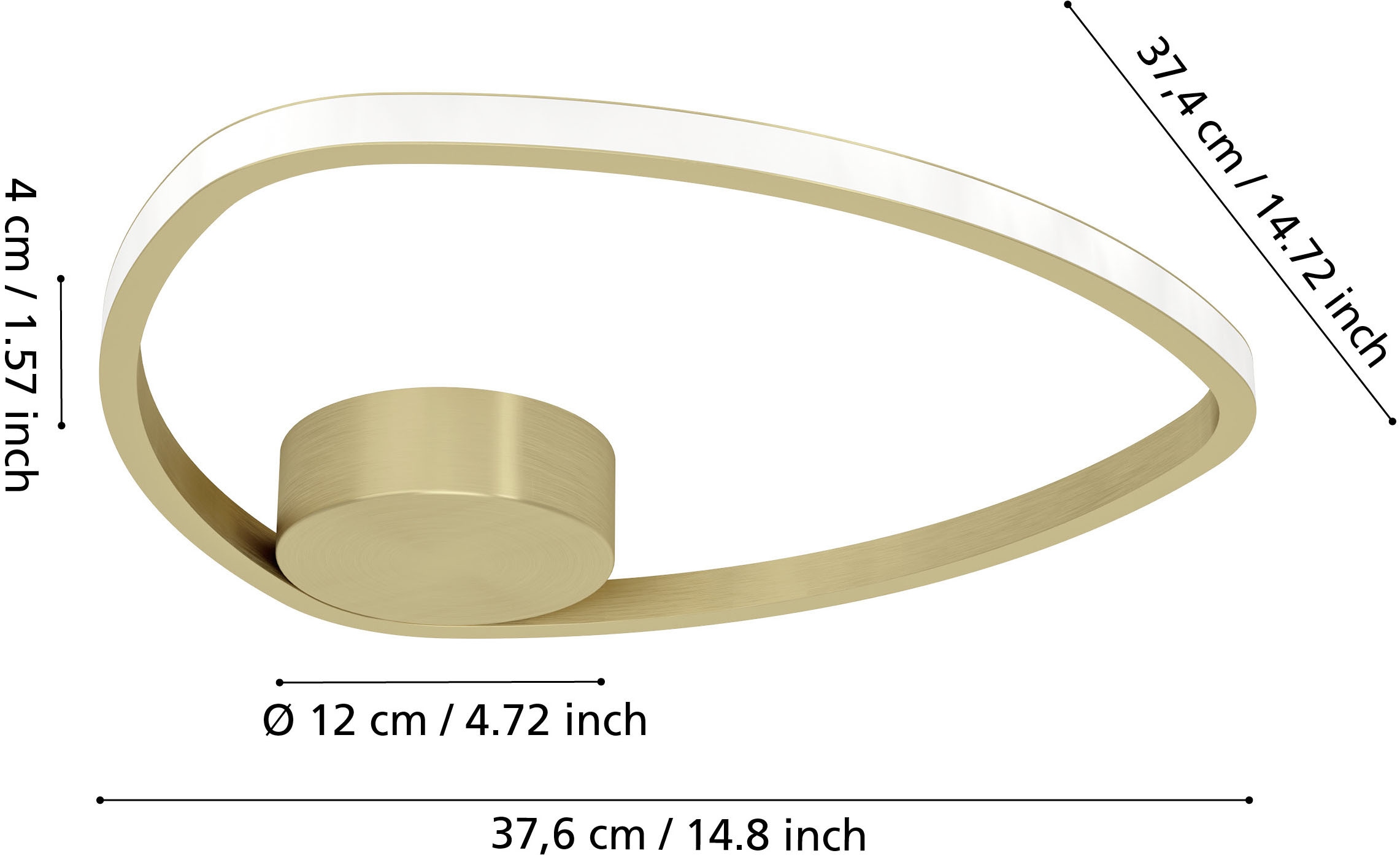 EGLO LED Deckenleuchte »MOSCHELLA Deckenlampe - Stahl, Alu - LED - 9,7W - IP20« LED-Modul 1 Stk. Kaltweiß | Neutralweiß | Warmweiß Wohzimmerlampe, Esszimmerlampe, Flur, Schlafzimmer, H4 x Ø37,5 cm