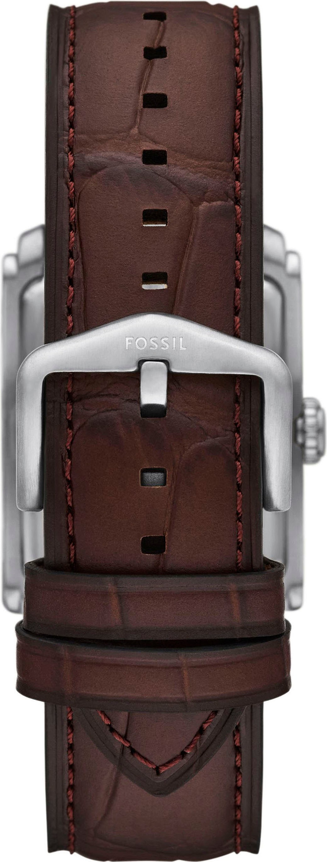 Fossil Quarzuhr »CARRAWAY«, Armbanduhr, Herrenuhr, Lederarmband, analog