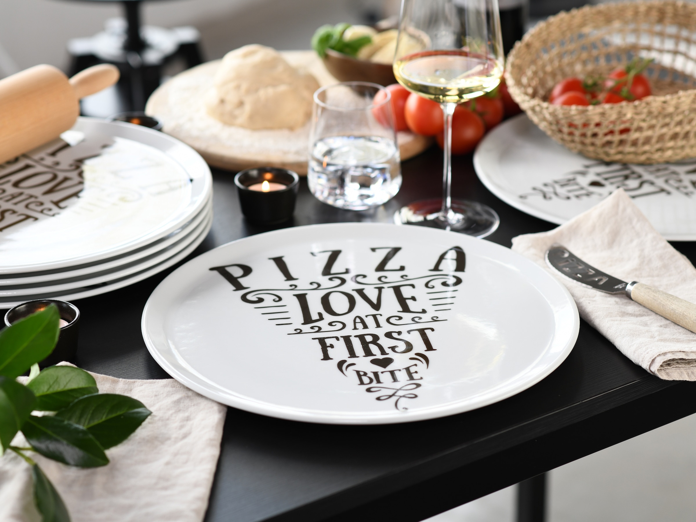 CreaTable Pizzateller »Europa In Love, Pizzateller 33 cm 6-tlg« Europäische Qualität