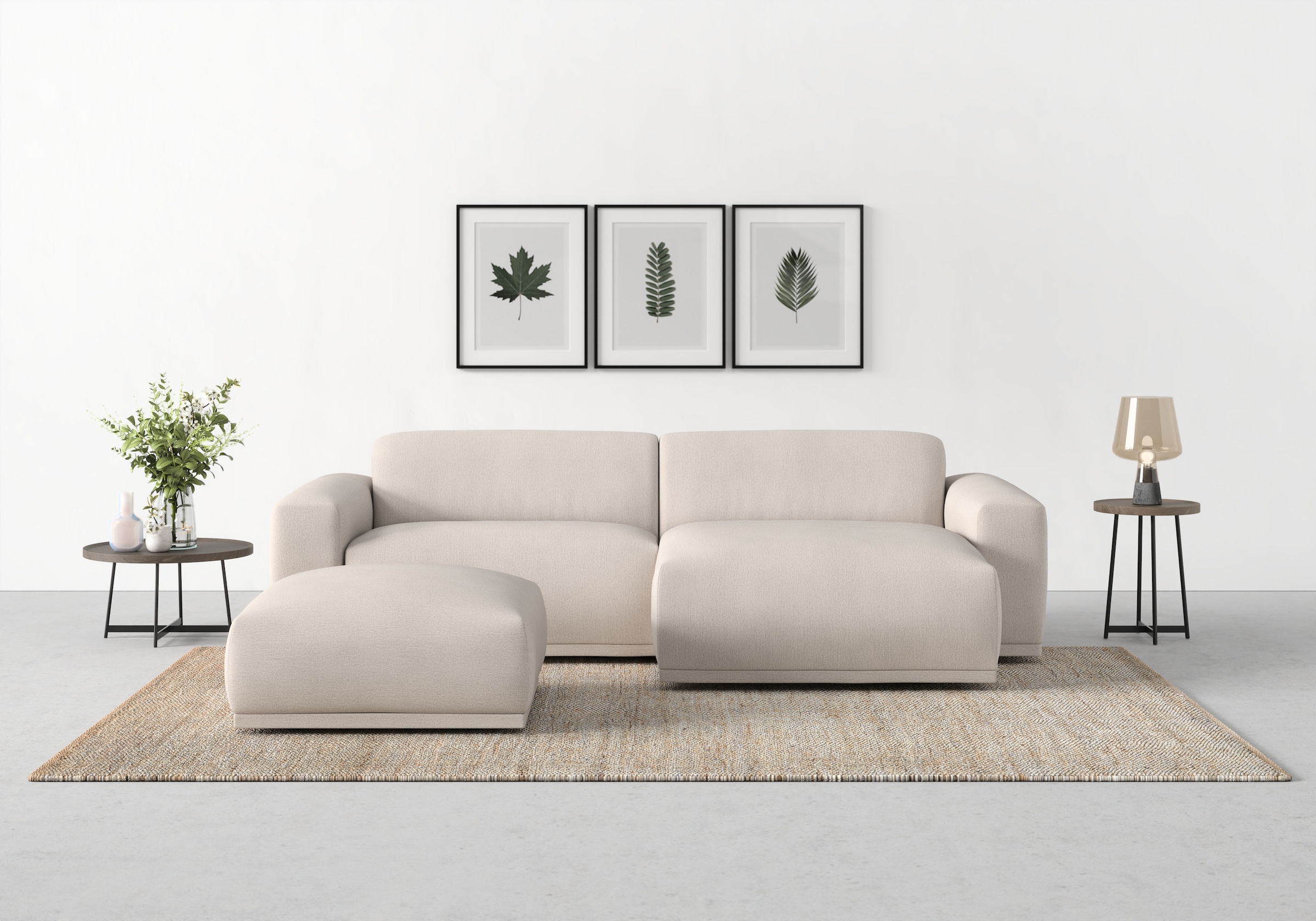 TRENDMANUFAKTUR Ecksofa »Braga, mit hochwertigem Kaltschaum, L-Form, in Cord erhältlich«, (2 St.), modernes Sofa, Couch mit hohem Sitzkomfort, 255/72/160 cm (B/H/T)