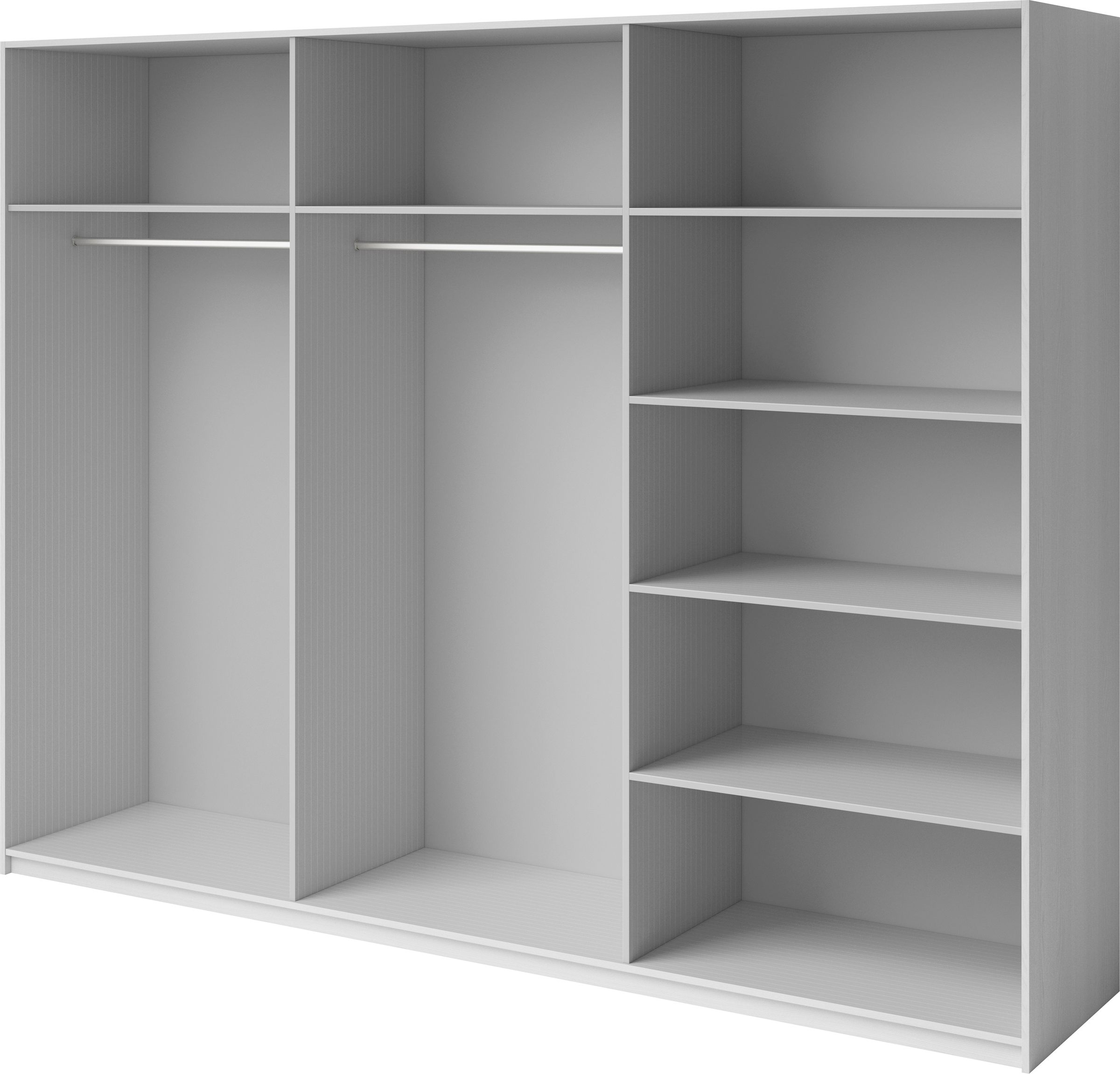 Home affaire Schwebetürenschrank »Galaxy Kleiderschrank, Wäscheschrank 200, 220 oder 270cm breit«, INKLUSIVE kompletter Innenausstattung, Metallgriffe