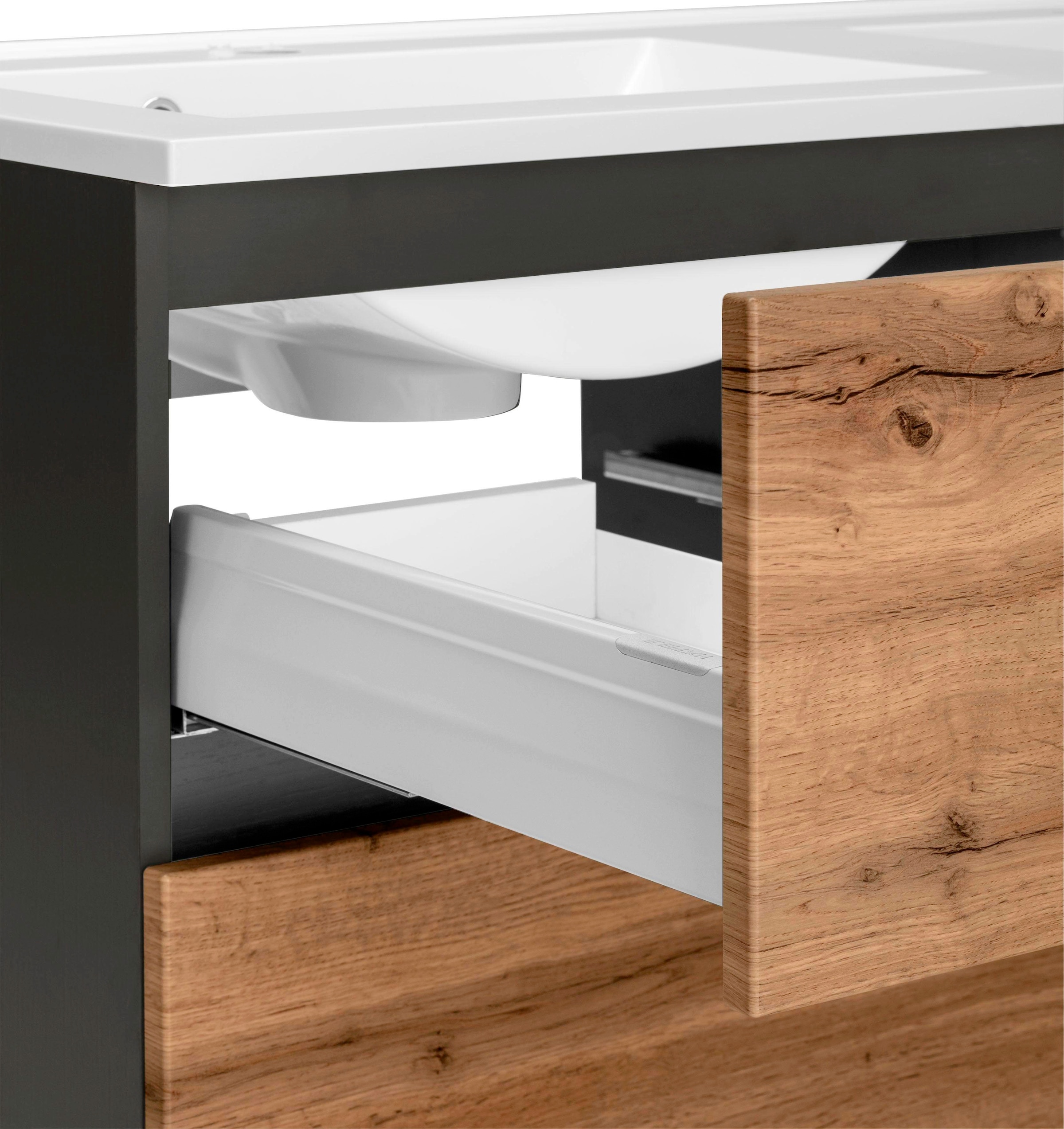 welltime Badmöbel-Set »Lucca« 2 Stk. tlg. Doppelwaschtisch, Breite 120 cm