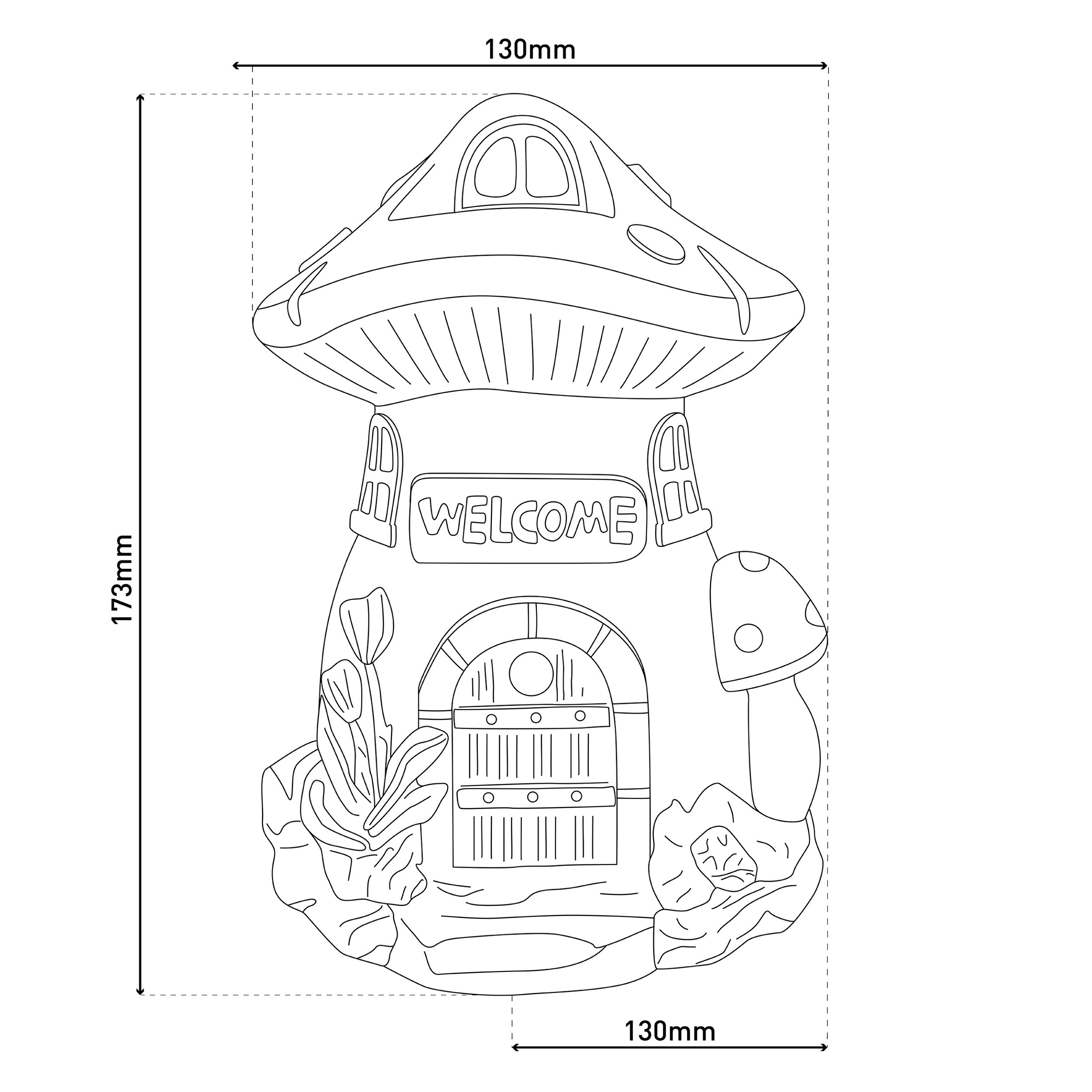 näve LED Solarleuchte »Mushroom« LED-Modul 1 Stk. Warmweiß Pilzhaus bunt, LED warmweiß, inkl. Druckschalter, H: 17,3cm, L/B: 13cm