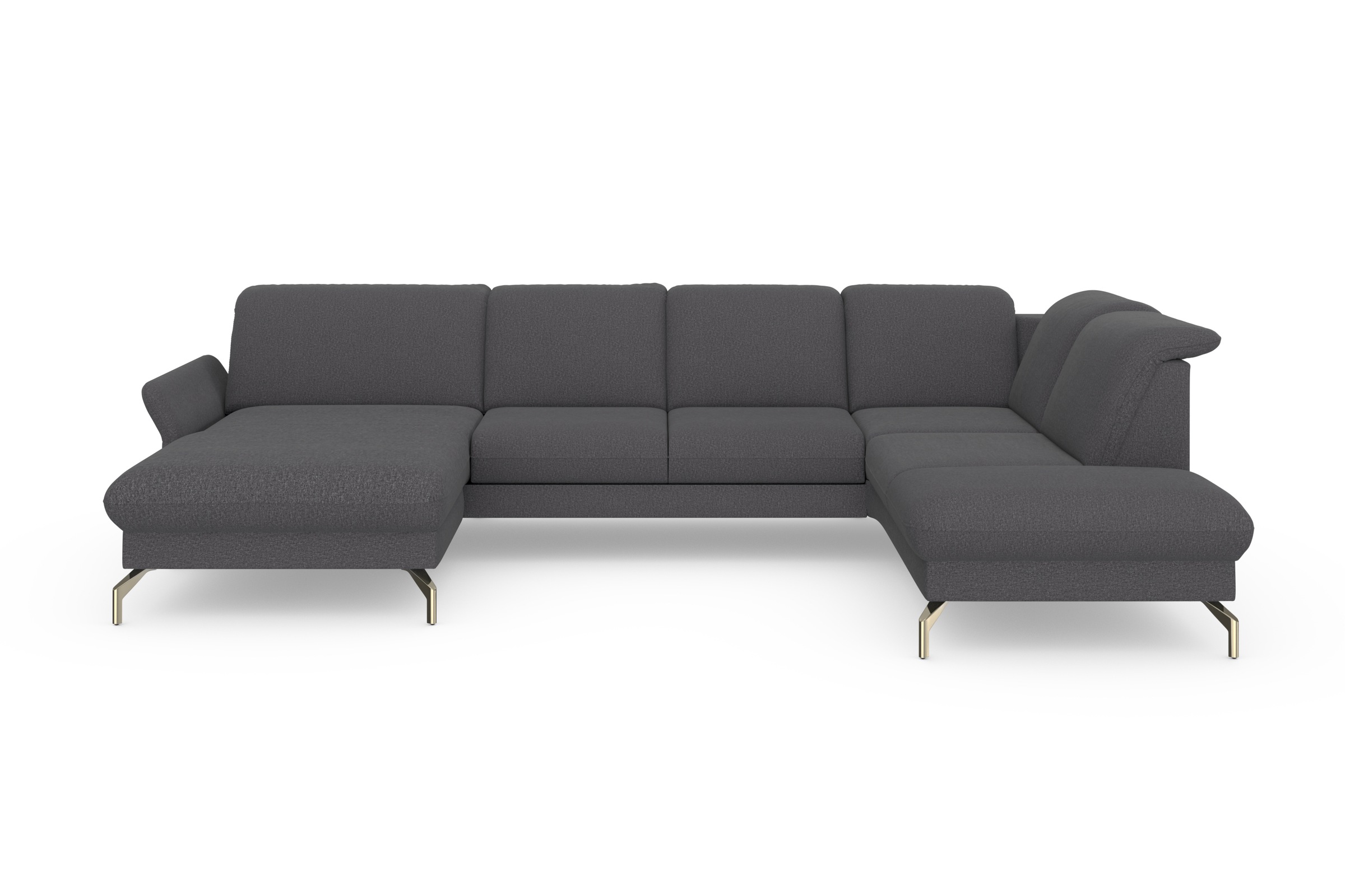sit&more Wohnlandschaft »Fashion U-Form«, wahlweise mit Kopfteilverstellung, Vorziehsitz, motorisch, Nickelfüße