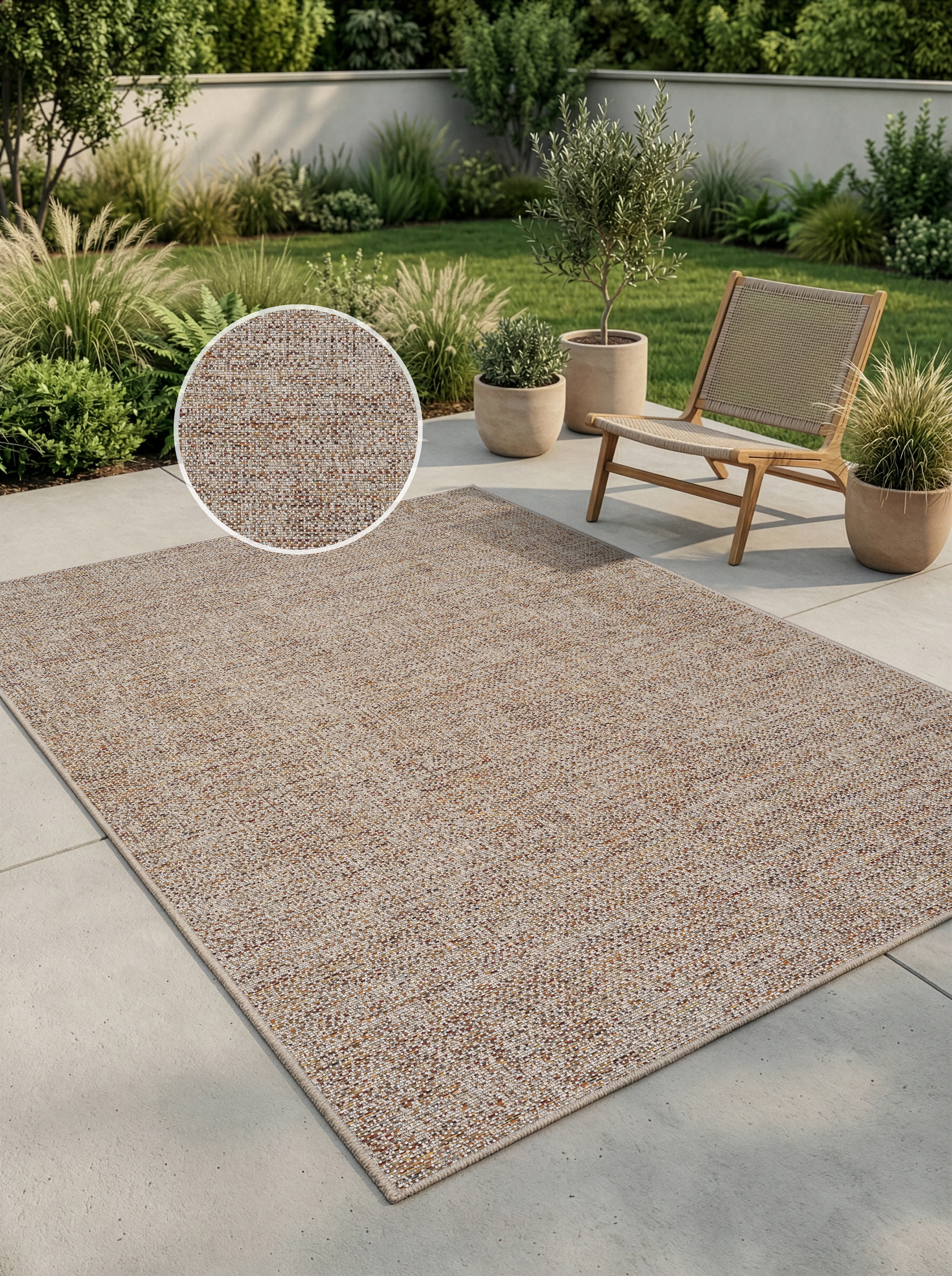 OTTO home Teppich »Lennor, In- und Outdoor geeignet, Balkon, Camping« rechteckig 8 mm Höhe Wetterfest & UV-beständig, meliert, Esszimmer, Wohnzimmer