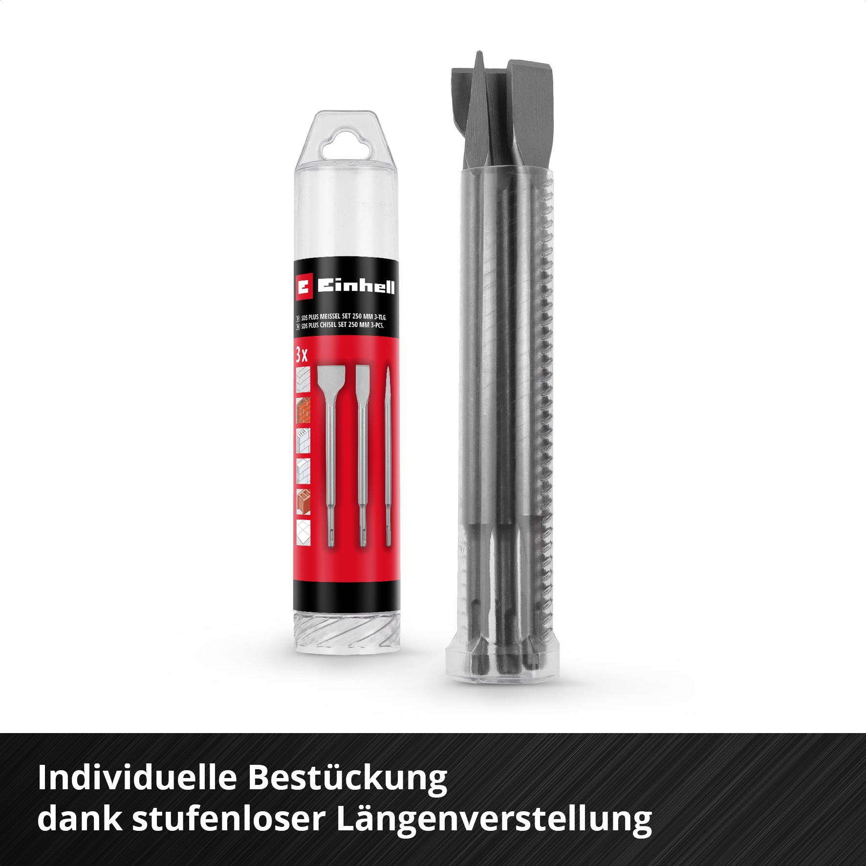 Einhell Meißel-Set 3 Stk. tlg. Spitzmeißel, Flachmeißel, Spatmeißel