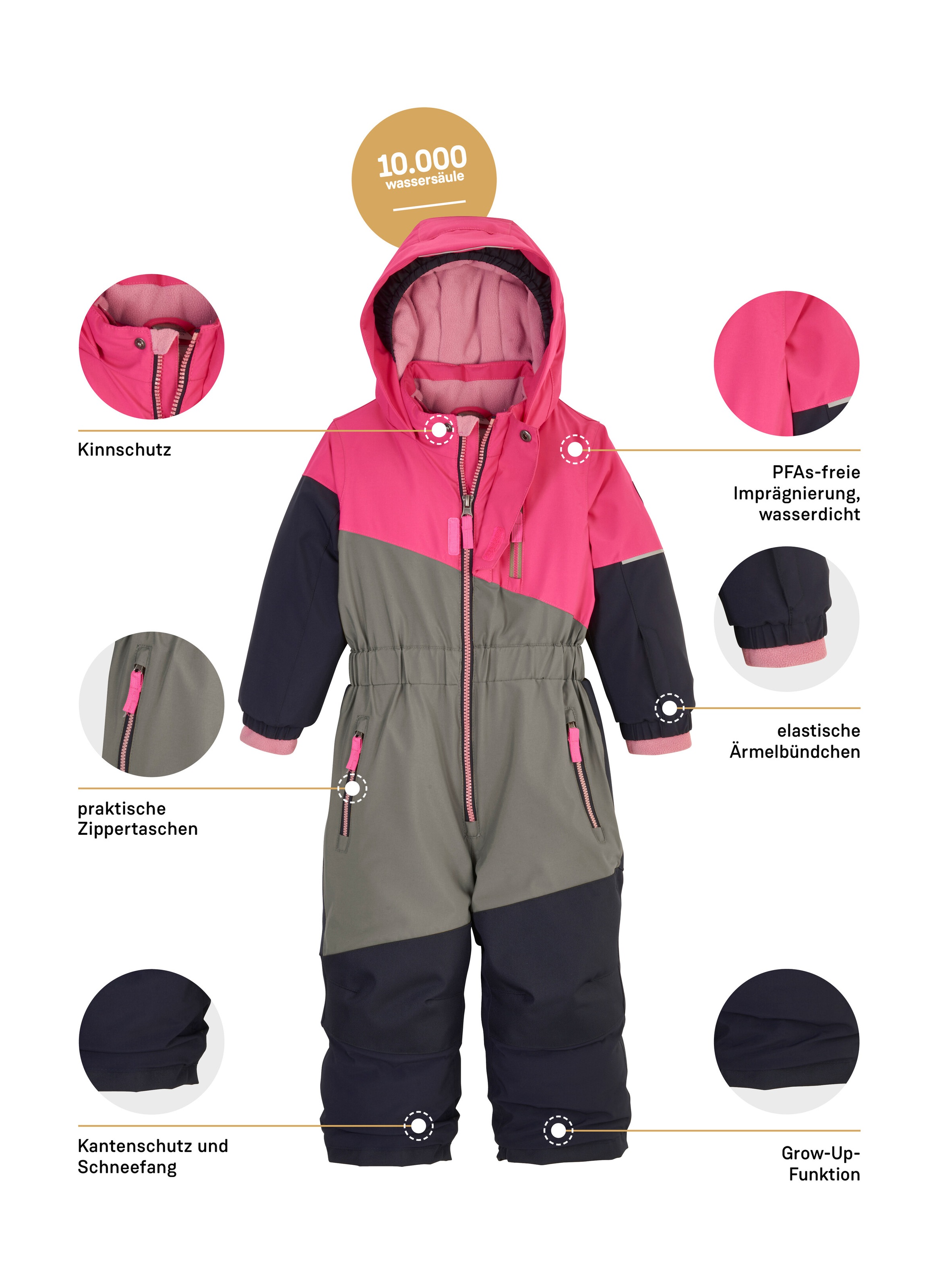 first instinct by killtec Overall »FISW 27 MNS ONPC«, Wasserdichter Skioverall mit Grow-Up-Funktion und Kinnschutz