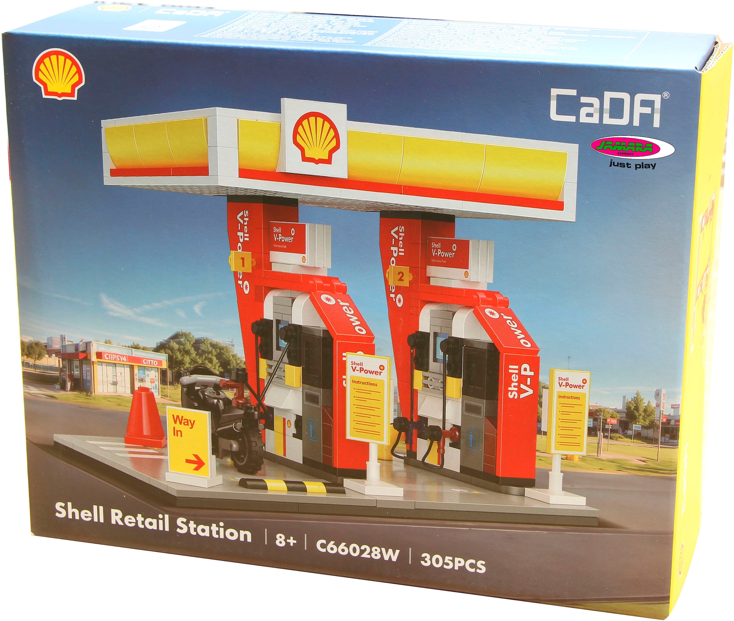 Jamara Konstruktions-Spielset »CaDA, Shell Tankstelle Bricks«, (305 St.)