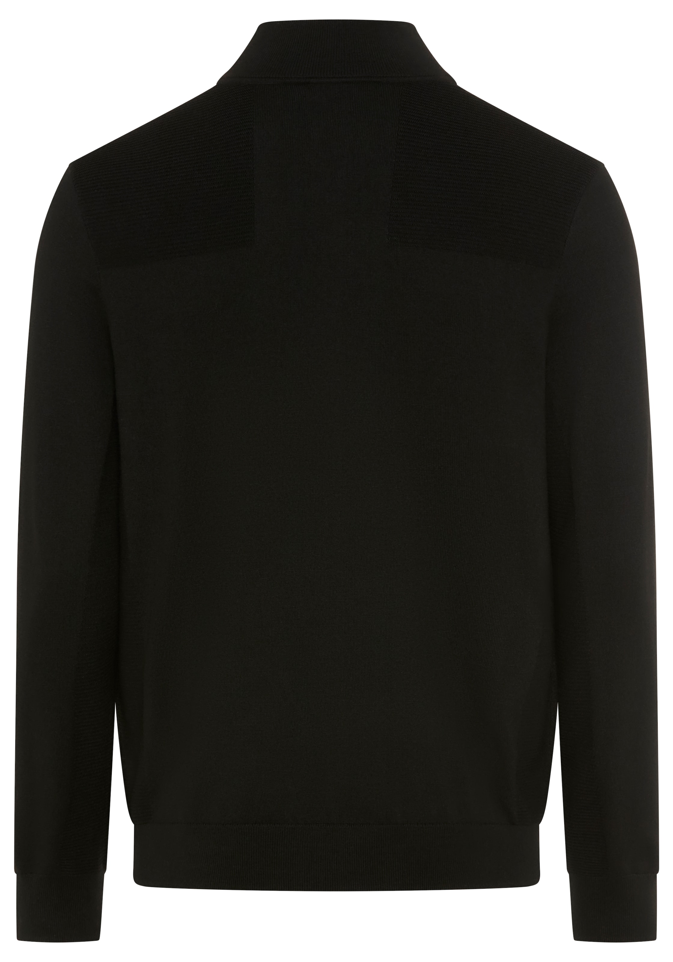 BOSS GREEN Strickpullover Stehkragen mit Reißverschluss, Regular Fit,