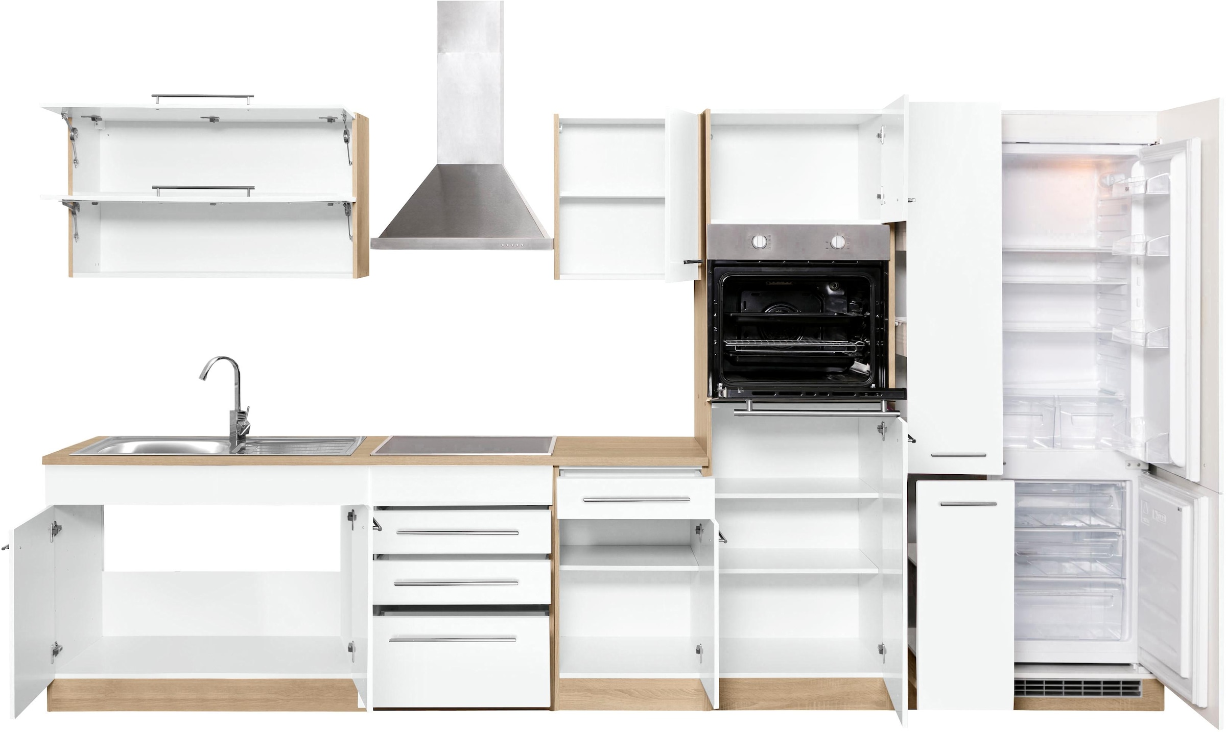 KOCHSTATION Küchenzeile »KS-Eton« ohne E-Geräte, Breite 360 cm