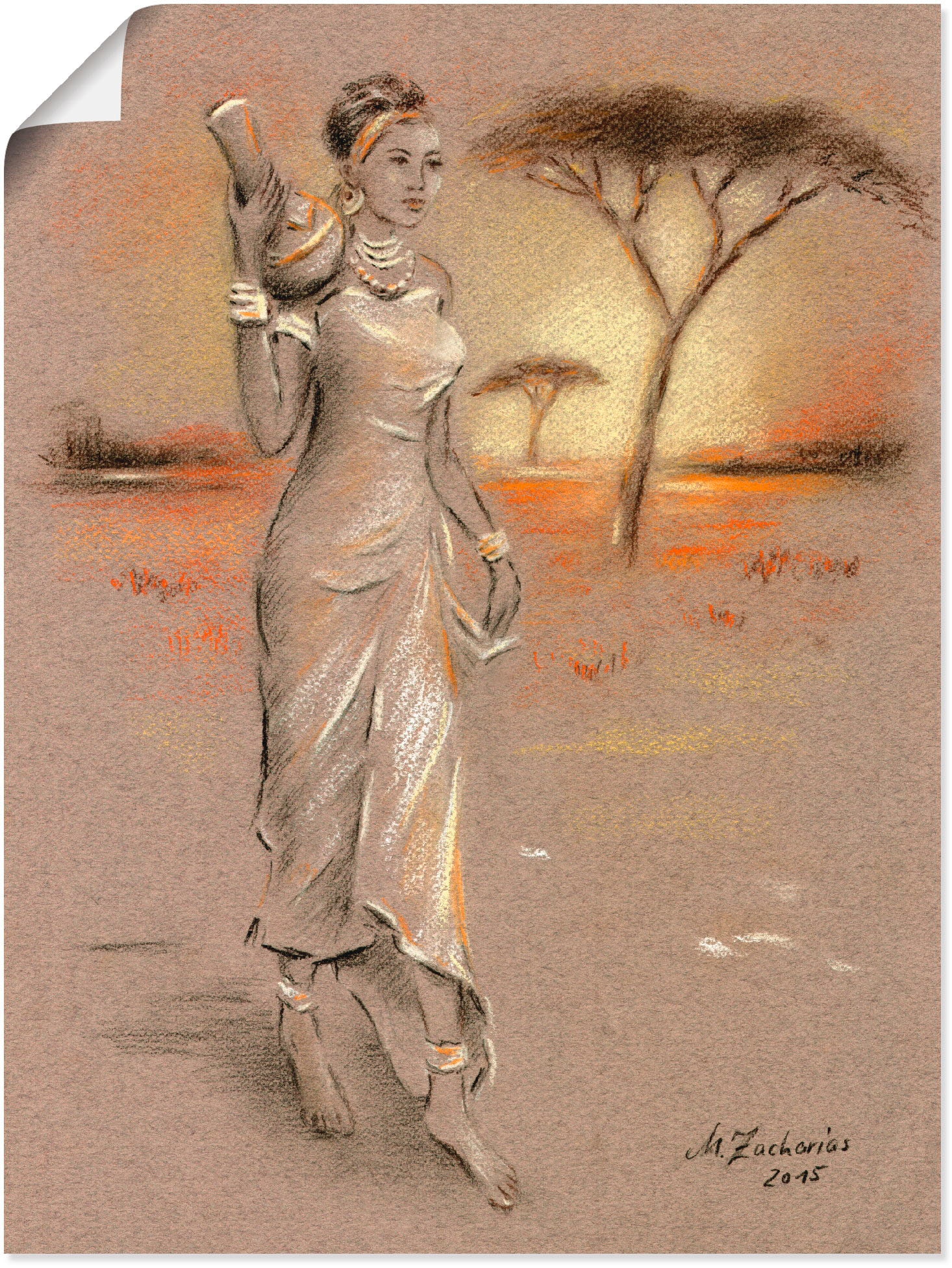 Frau, im Größen als verschied. (1 Schönheit«, Artland OTTO »Afrikanische Poster Online in Leinwandbild, Wandbild St.), Shop