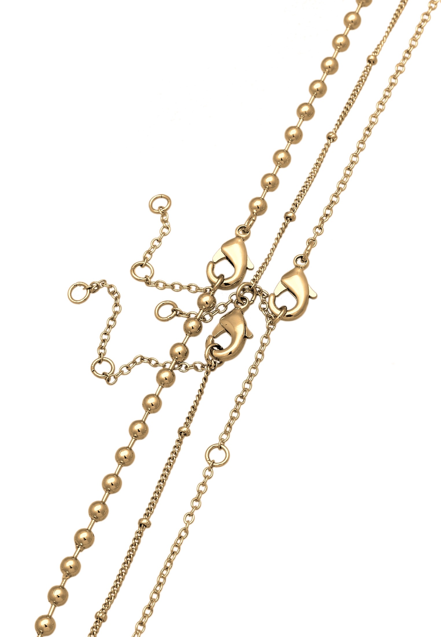 Elli Silberkette »Halskette Y-Kette Layer Kugel Perlen Design Silberfarben 3er Set«