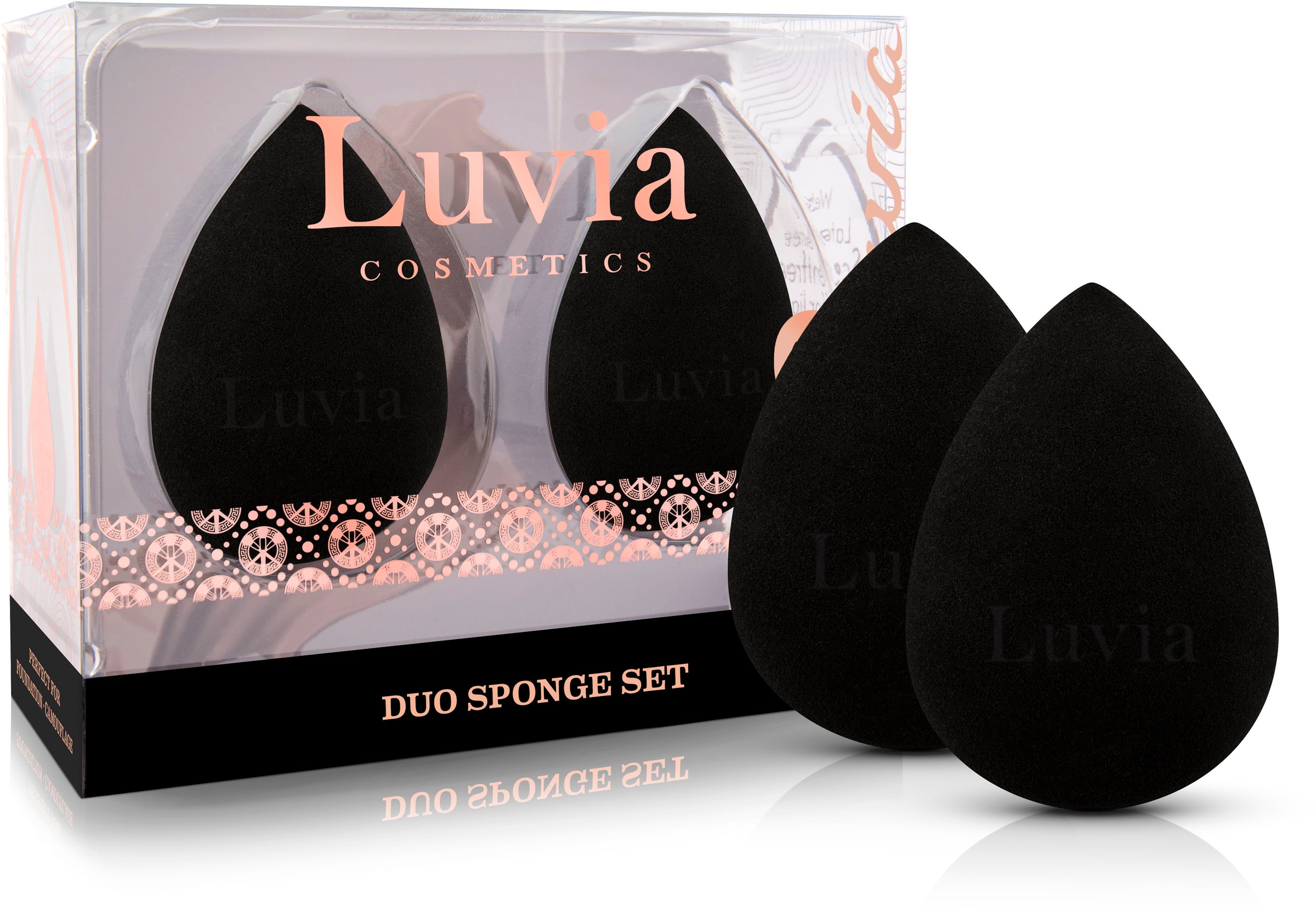 Luvia Cosmetics Make-up Schwamm »Make-up Blending Sponge Set-Black«, (2 tlg.)