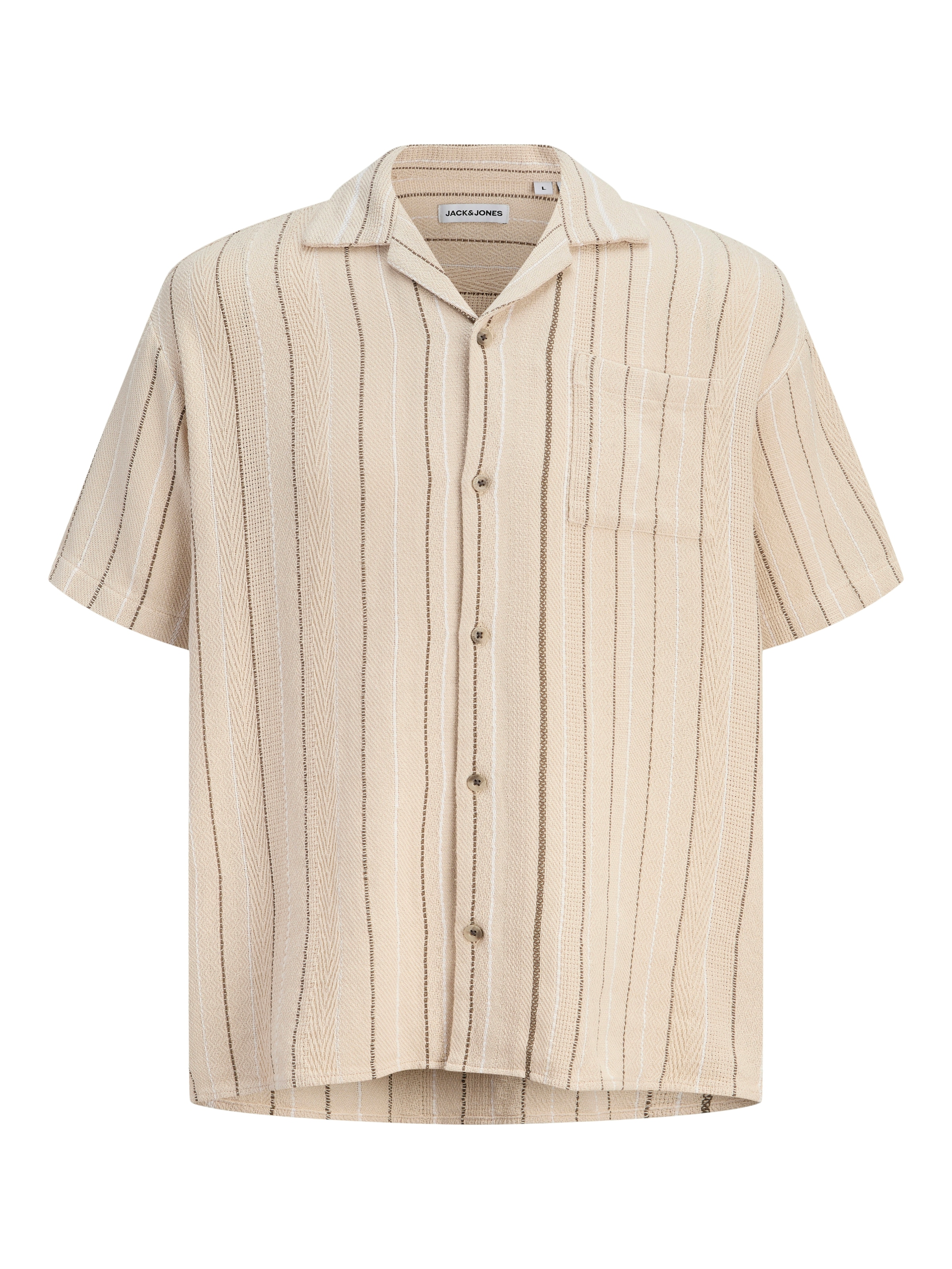 Jack & Jones Kurzarmhemd »JJEBRADLEY STRIPED RESORT SHIRT SS LN« Baumwolle, loose fit