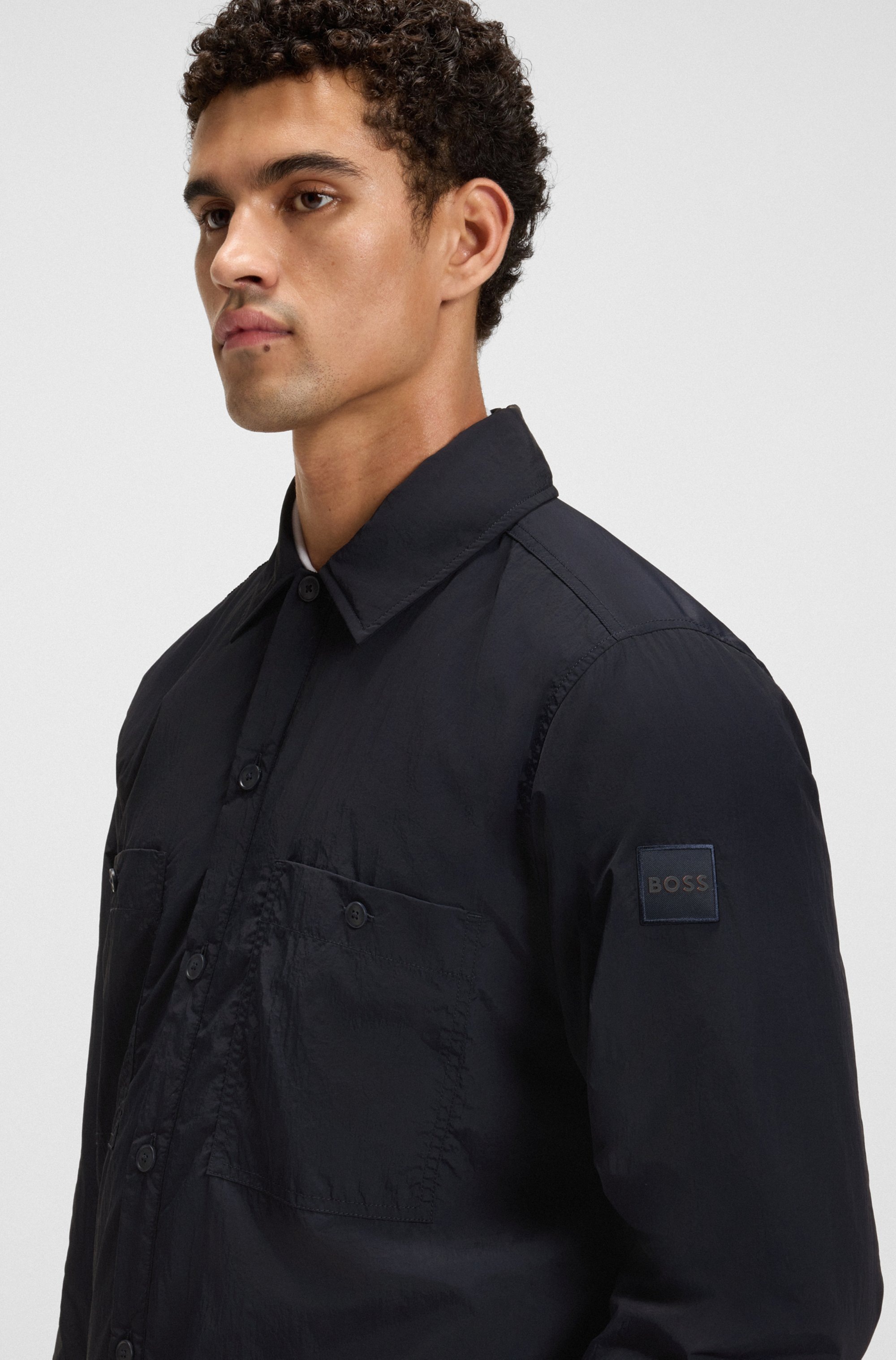 BOSS ORANGE Langarmhemd »Locky«, leicht wattiert, oversize fit