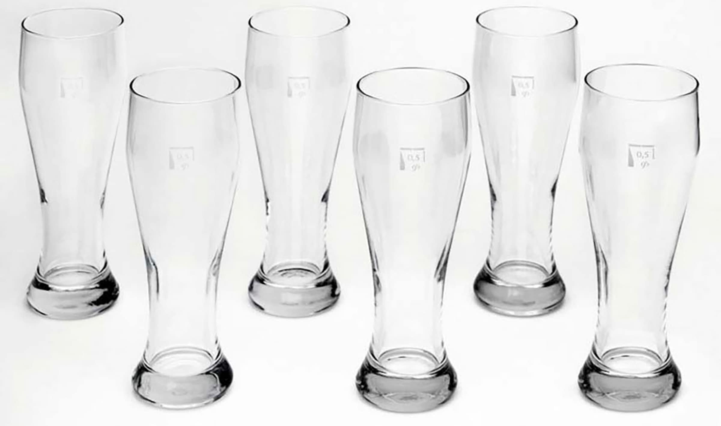 Bierglas »Weizenbierglas«, (Set, 6 tlg., 6 Weizenbiergläser 0,5l), 0,5 L, geeicht,...