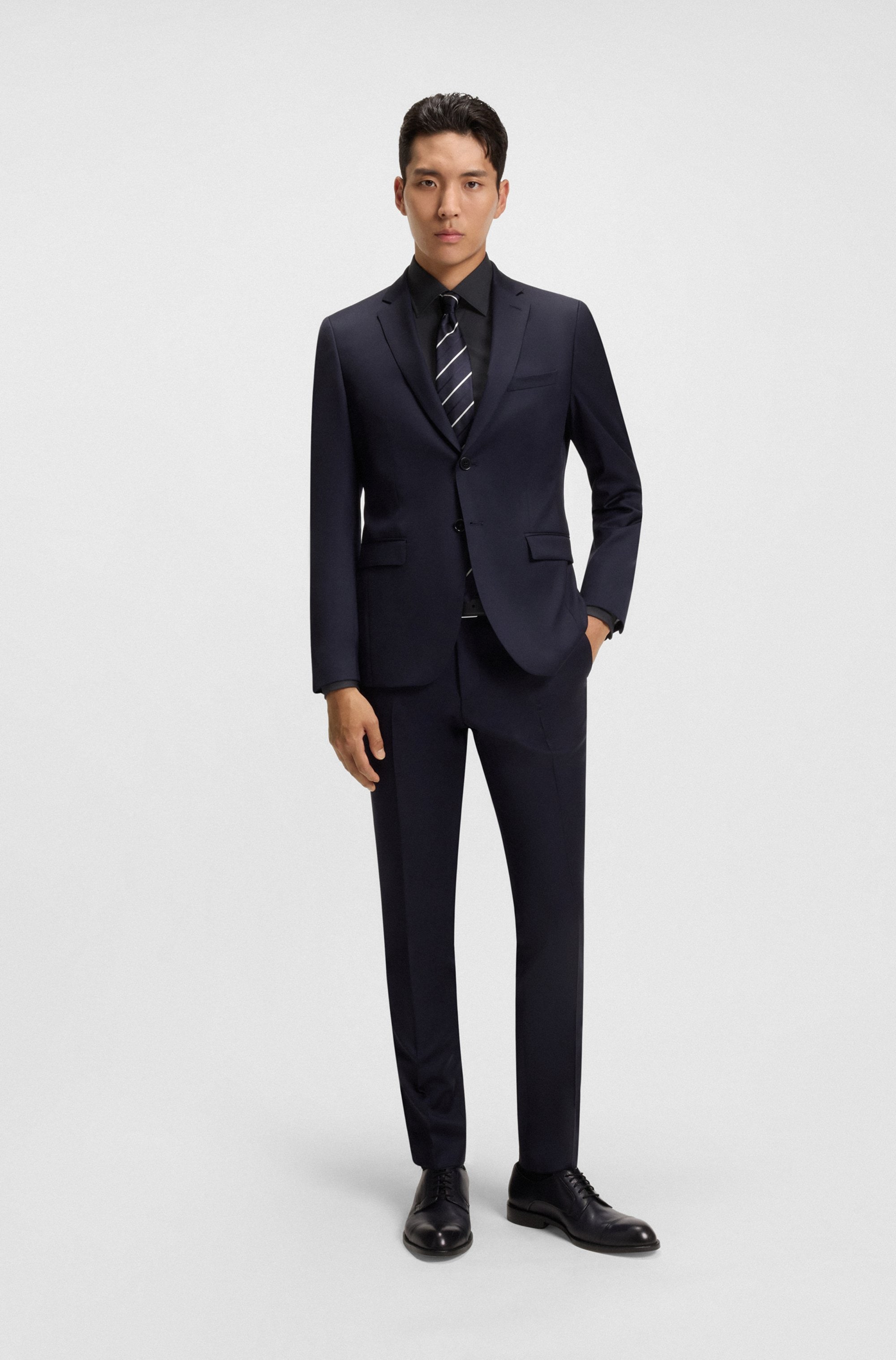 BOSS Businesshemd »Hank« Kentkragen, Slim-Fit, bügelleichte Qualität