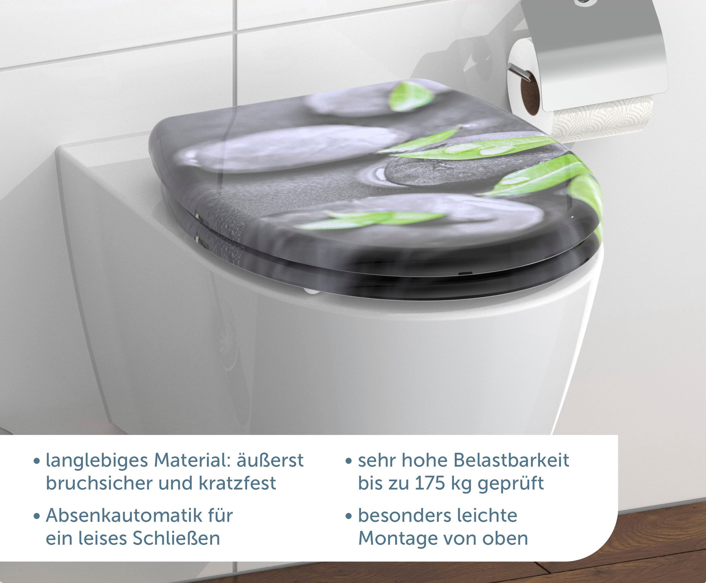 Schütte WC-Sitz »Stone«, Duroplast, mit Absenkautomatik und Schnellverschluss