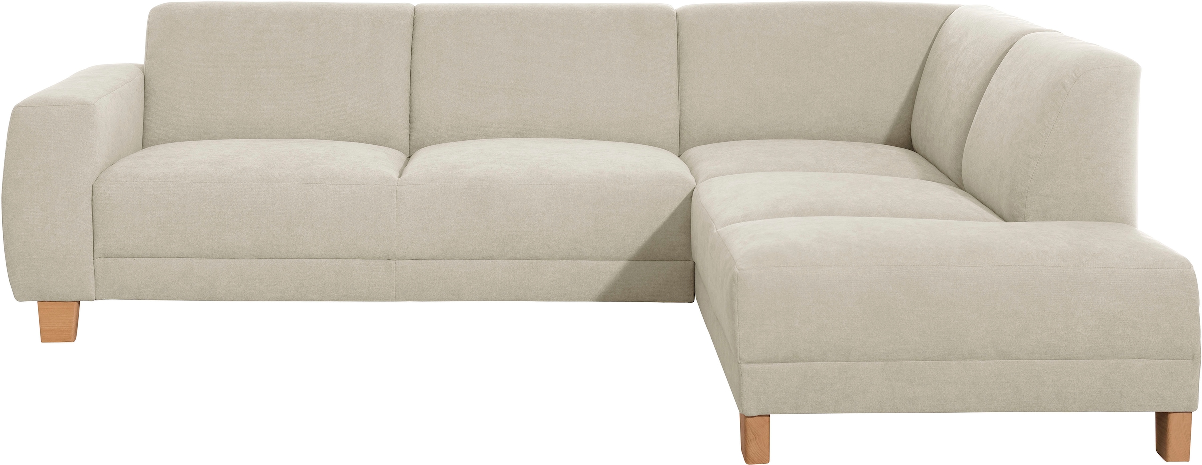 Max Winzer® Ecksofa »Blackpool modern, mittlere Sitzhärte mit hochwertiger Schaumpolsterung«, Lounge-Charakter durch niedrigen, leicht gewölbten Rücken