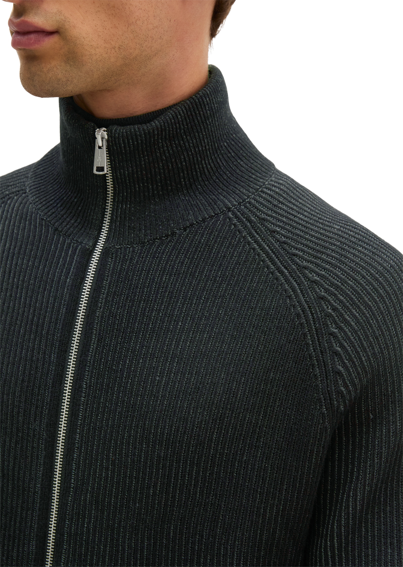 Marc O'Polo Strickjacke regular aus Bio-Baumwoll-Schurwoll-Mix