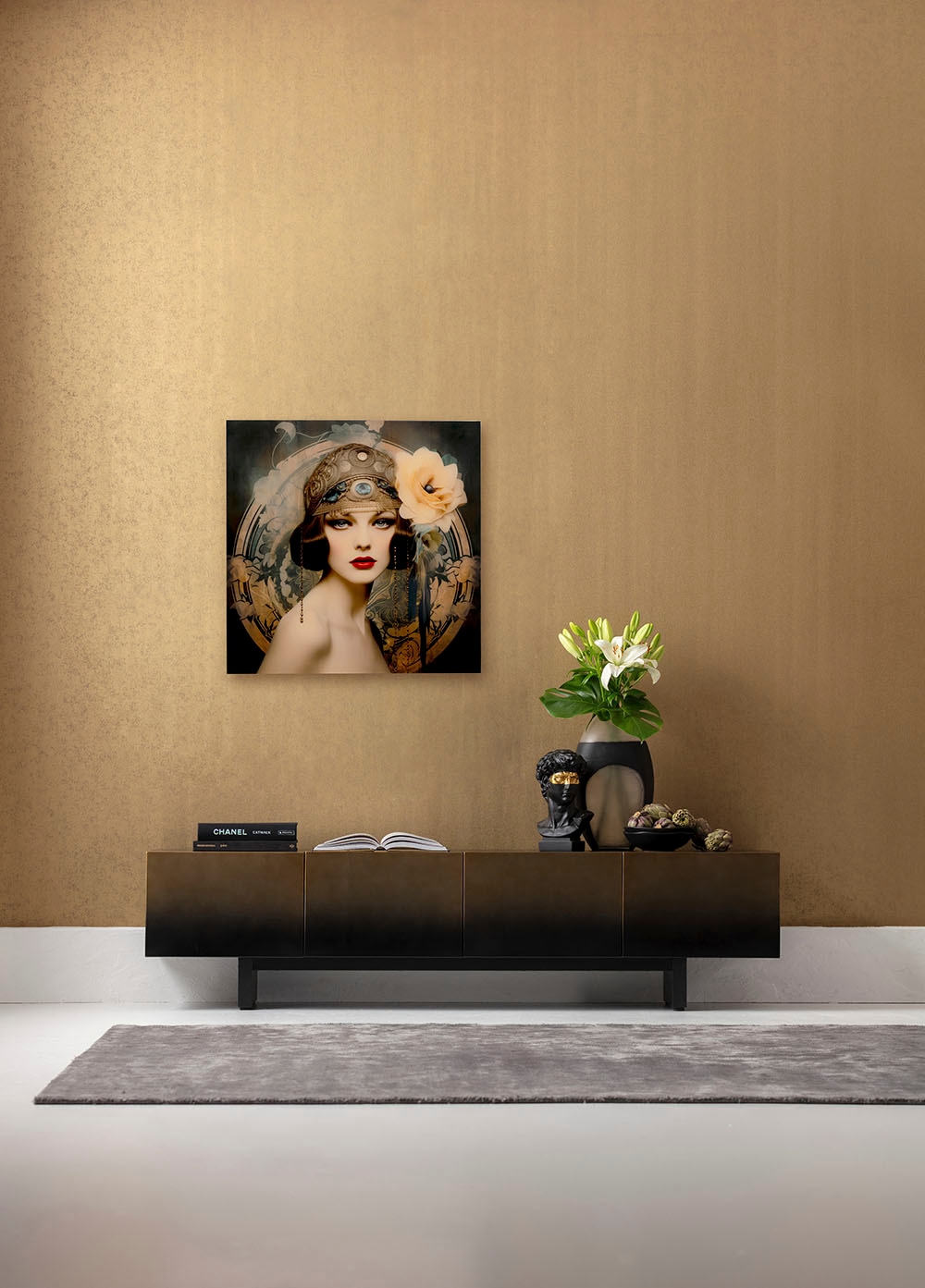 Kare Design Glasbild »Muse Art Nouveau 100x100cm« 1, 