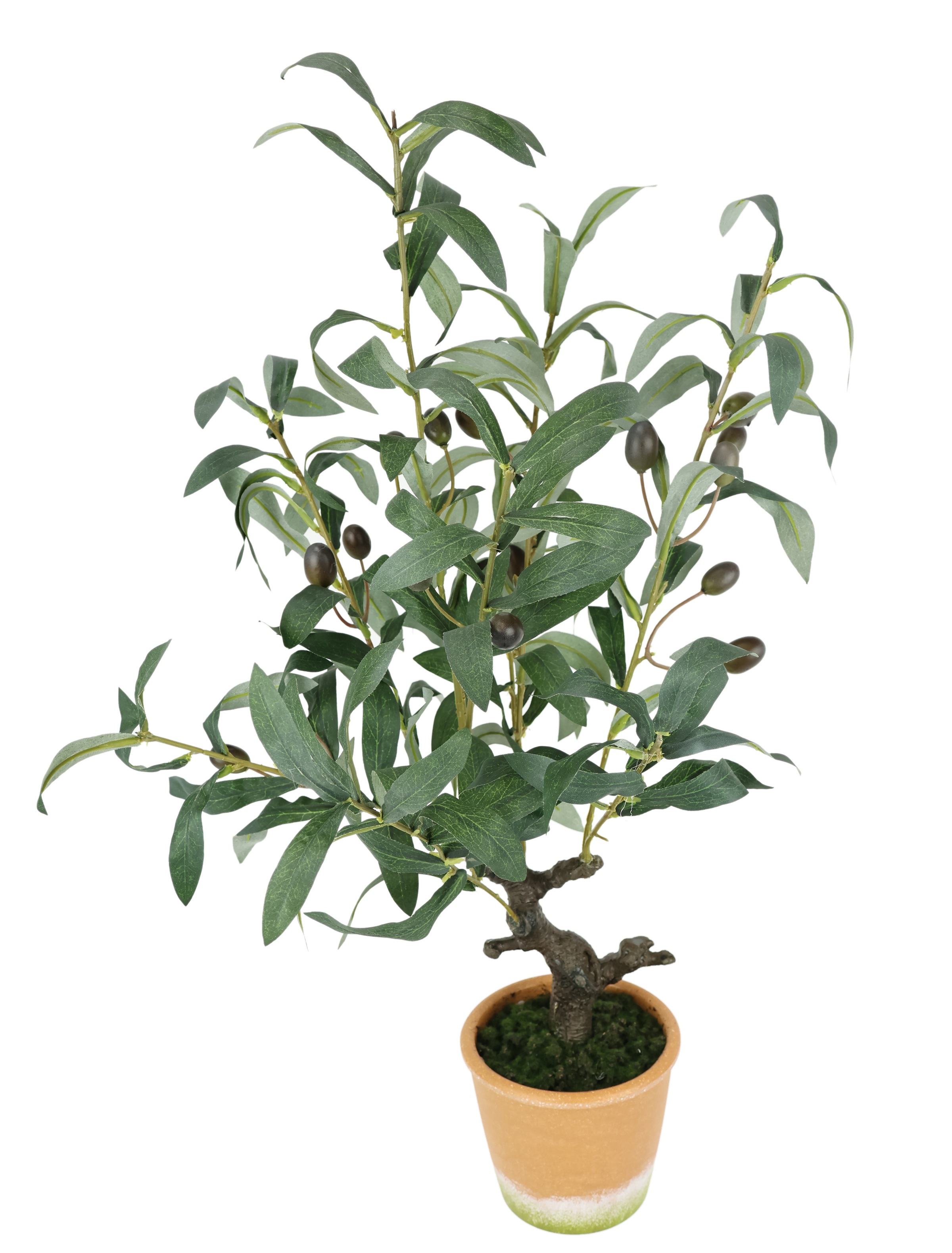 I.GE.A. Kunstpflanze »Künstlicher Olivenbaum mit schwarzen Früchten« Olive Mediterran Ölbaum Grünpflanze Kunstbaum Dekobaum Baum