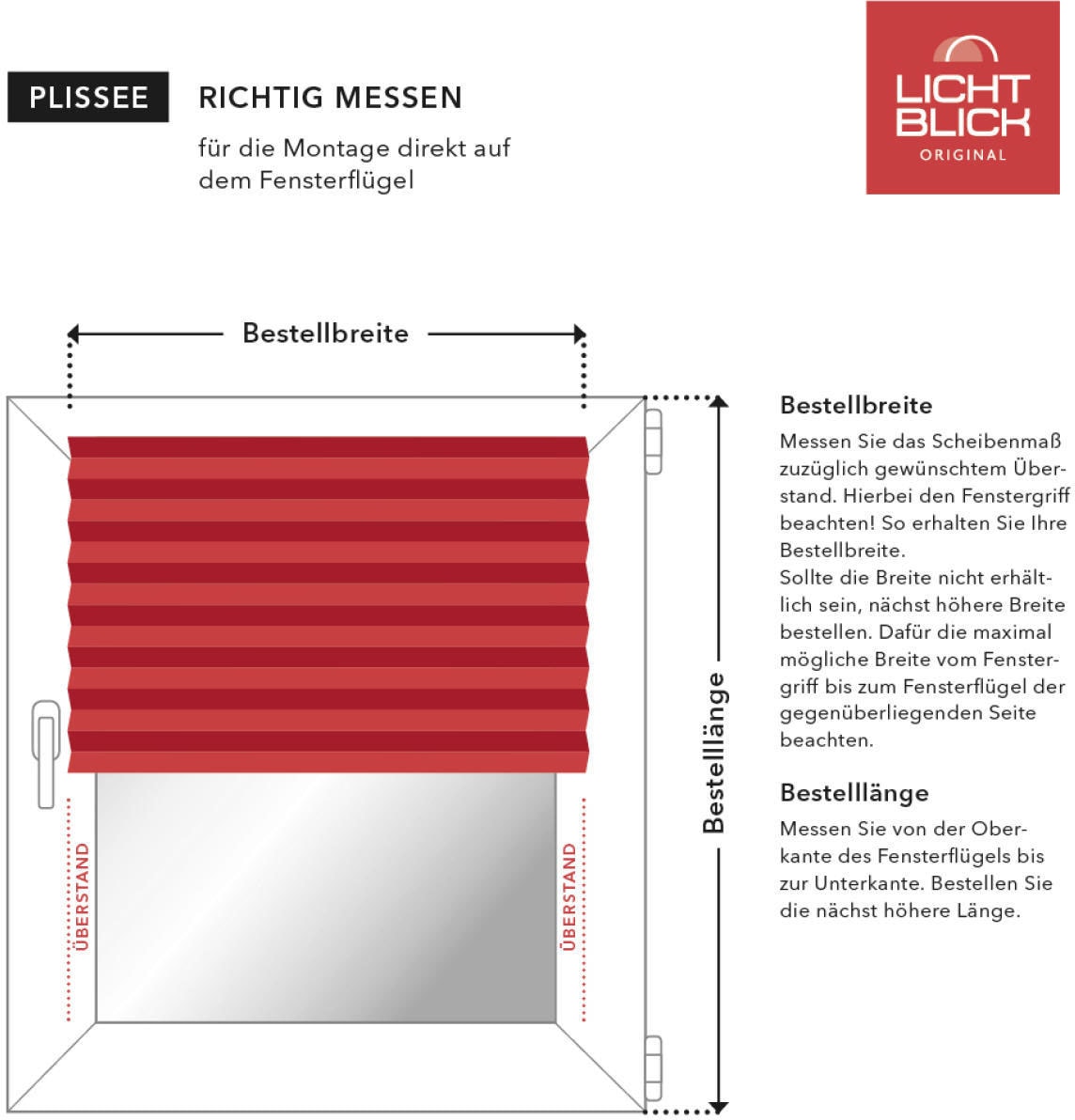 LICHTBLICK ORIGINAL Plissee »Klemmfix«, Lichtschutz, ohne Bohren, verspannt, Faltenstore