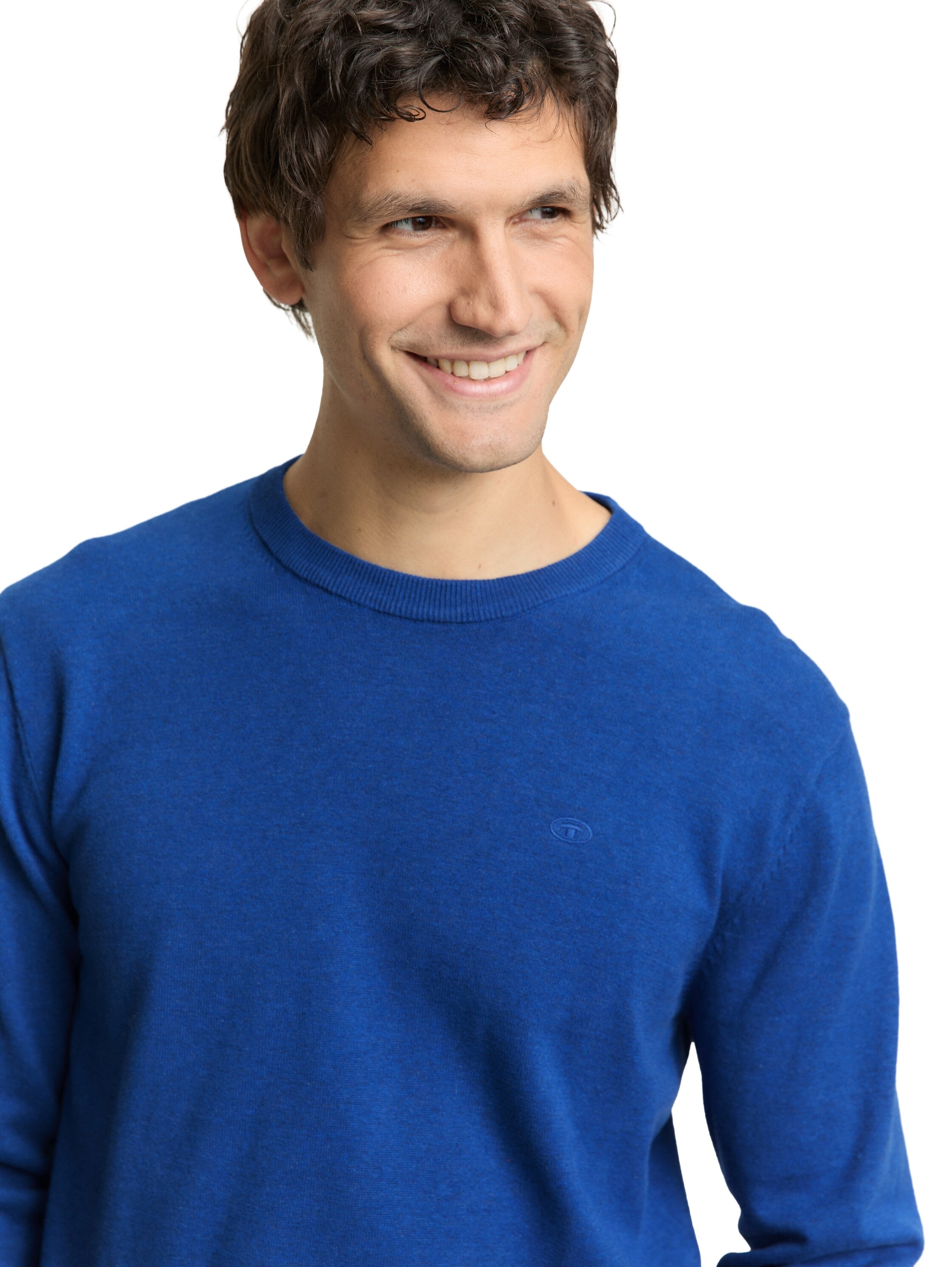 TOM TAILOR Rundhalspullover mit Logostickerei