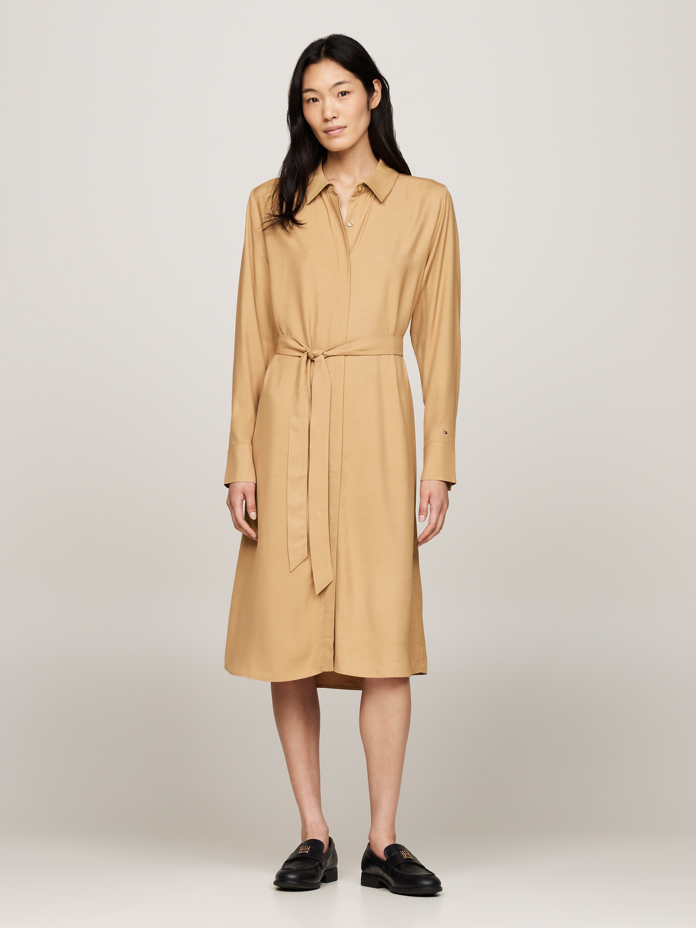 Hemdblusenkleid »FLUID VISCOSE SHIRT DRESS«, fließende Viskose Qualität