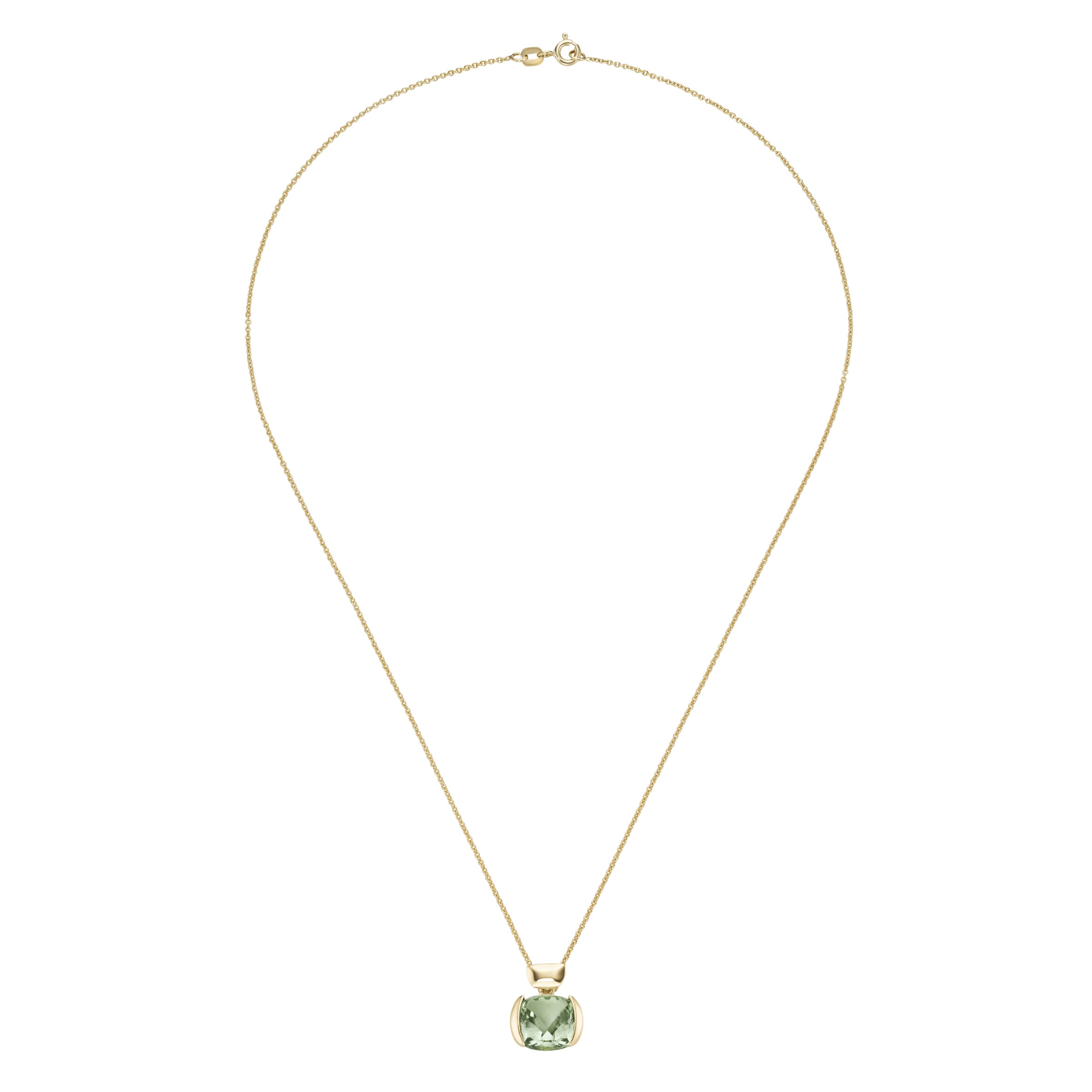 Luigi Merano Goldkette »Kette mit quadrat. / abgerundeten Edelstein Anhänger, Gold 375«