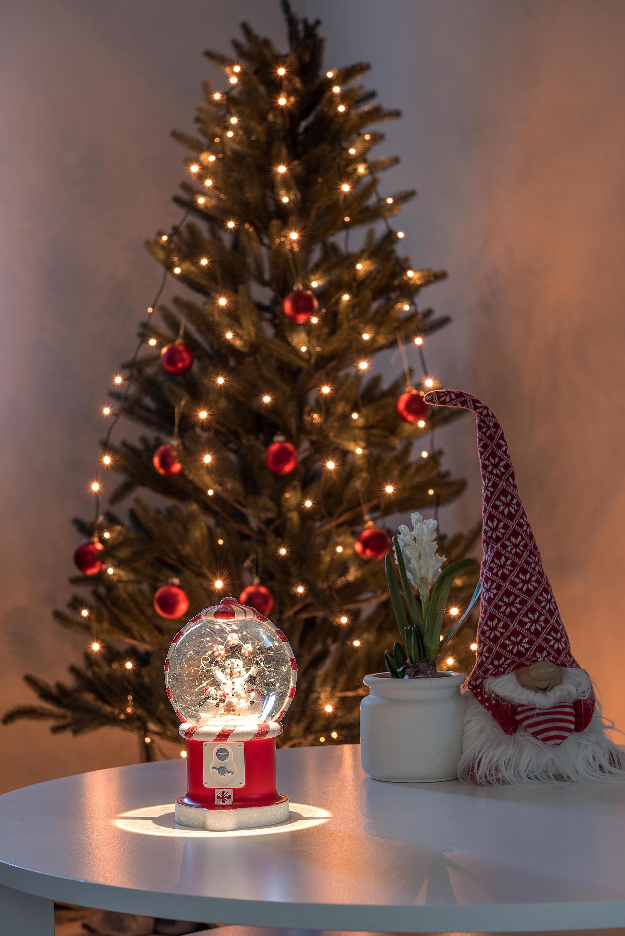 kaufen mit warm weiße bei Laterne mit KONSTSMIDE Weihnachtsdeko«, OTTO 5h-Timer, 1 »Süßigkeitenautomat Schneemännern, wassergefüllt, Diode 3 LED