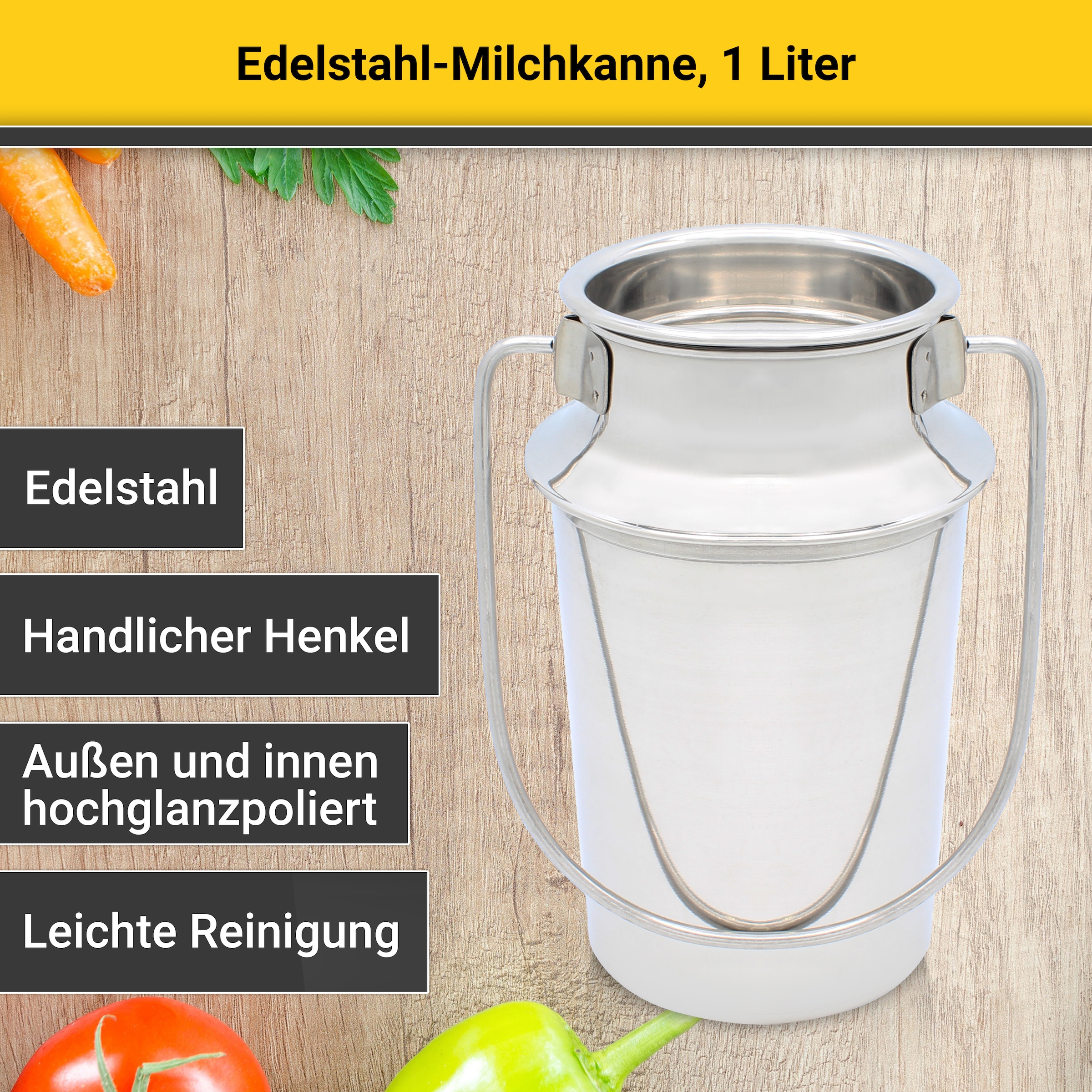 Krüger Milchkanne »aus Edelstahl rostfrei, 1 Liter« 1 l 1 Stk. tlg. Kanne im zeitlosen Design