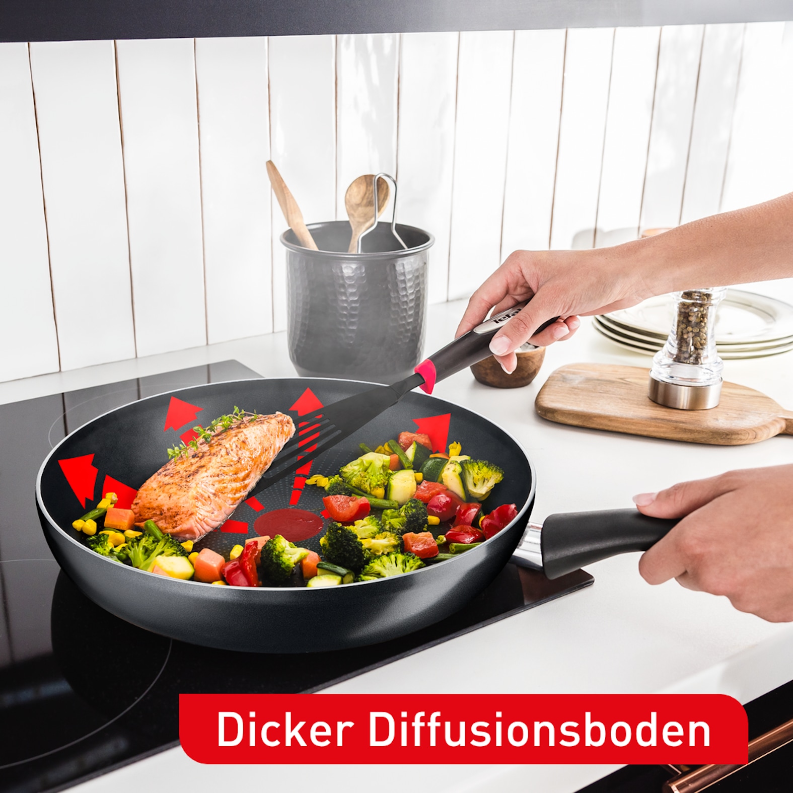 Tefal Bratpfanne »Hard Titanium Essential, Titanium Antihaftversiegelung« Aluminium kompatibel mit Gas-/Elektro-/Keramikherden, nicht induktionsgeeignet