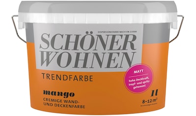 SCHÖNER WOHNEN FARBE Wand- und Deckenfarbe »TRENDFARBE«, 1 Liter, Mango, hochdeckende...