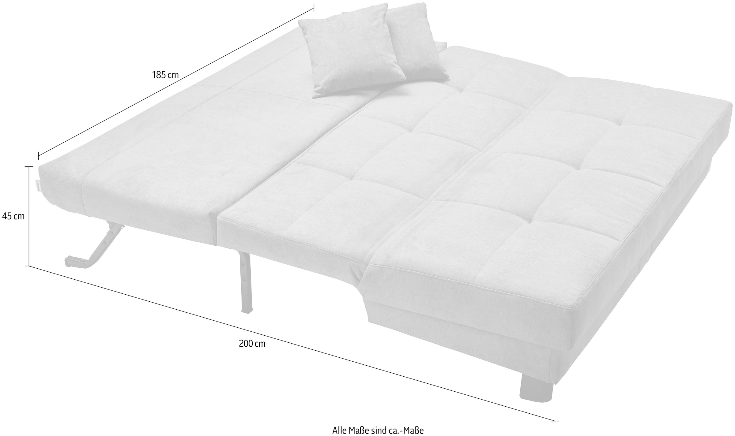 ell + ell Schlafsofa »Tilda«, Breite 185 cm, inkl. 2 Zierkissen