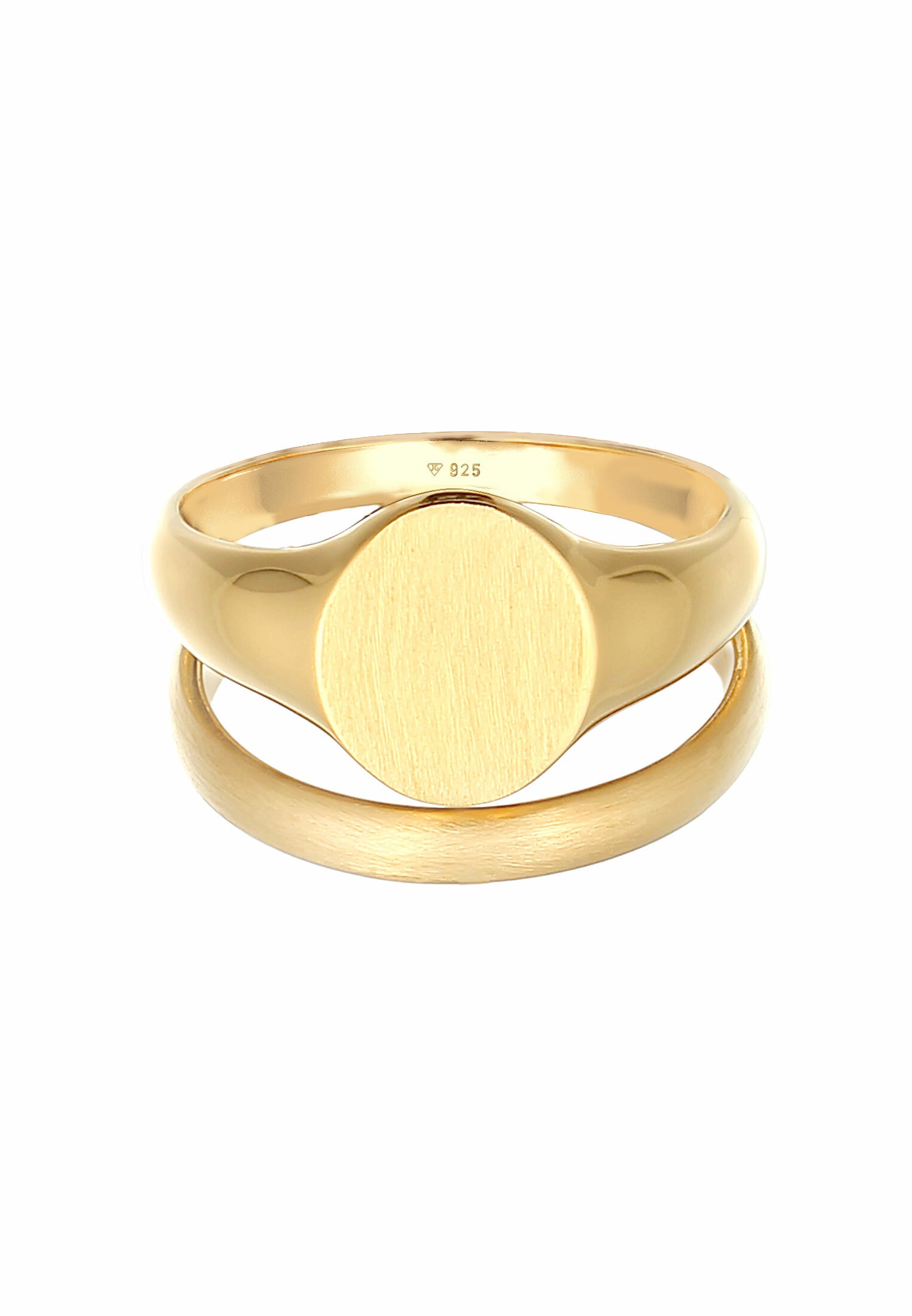 Kuzzoi Siegelring »Ring Herren Siegelring Basic Bandring 2er Set 925 Silber«