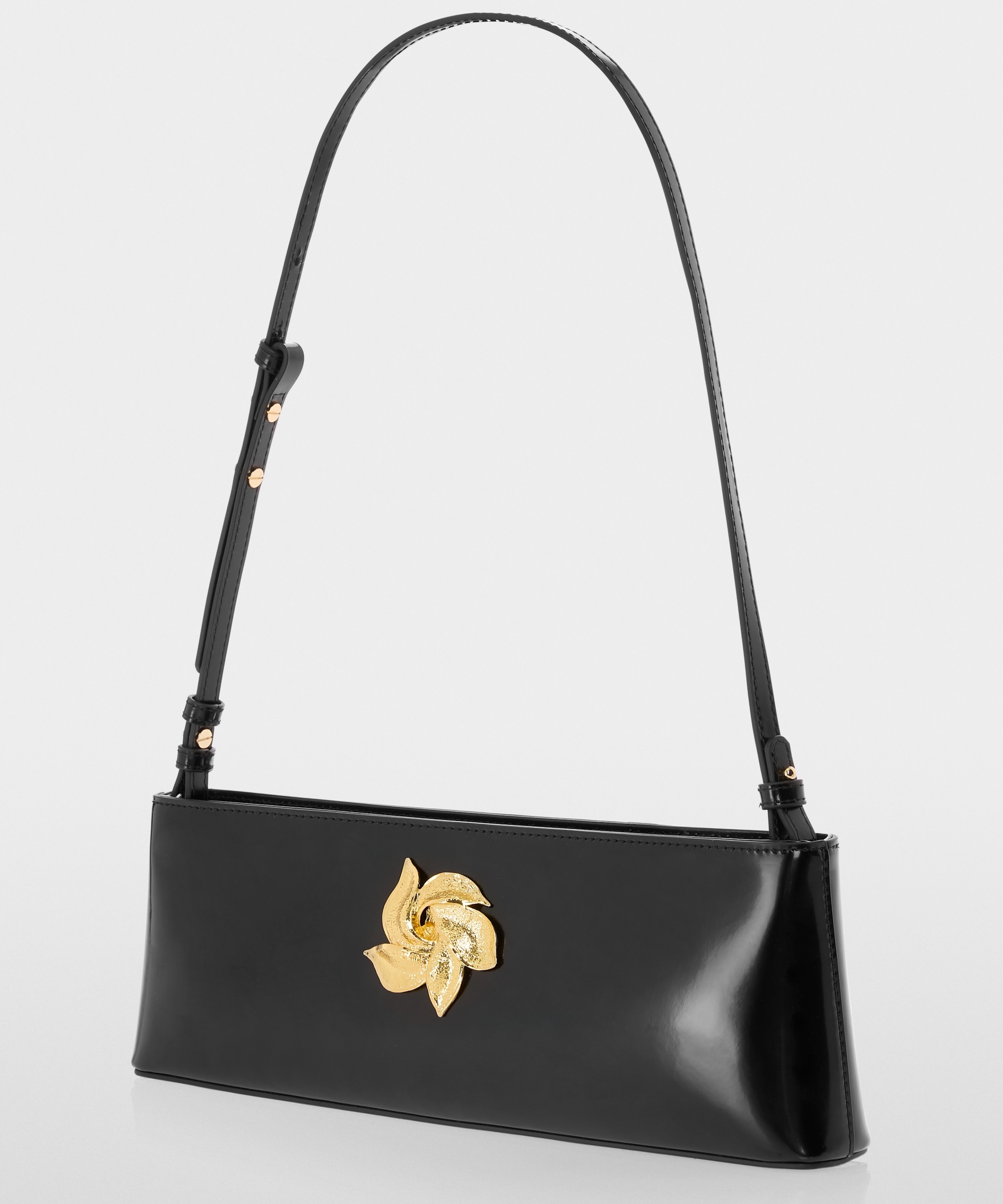 Marc Cain Schultertasche »Glam Dotted Delight«, Handtasche, Abendtasche mit modischer Metall-Blume