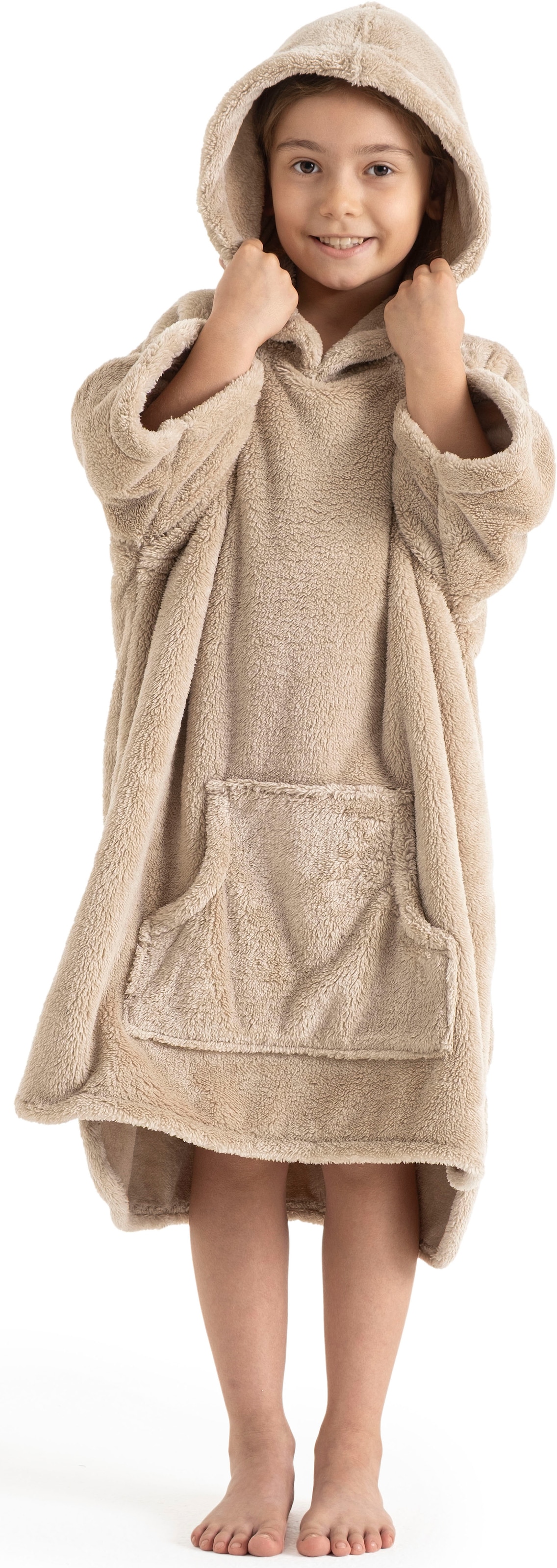 my home Badeponcho »Lillou, für Kinder, ideal für Urlaub oder im Schwimmbad« 1 Stk. weich und kuschelig, Fleece, plüsch, Surfponcho