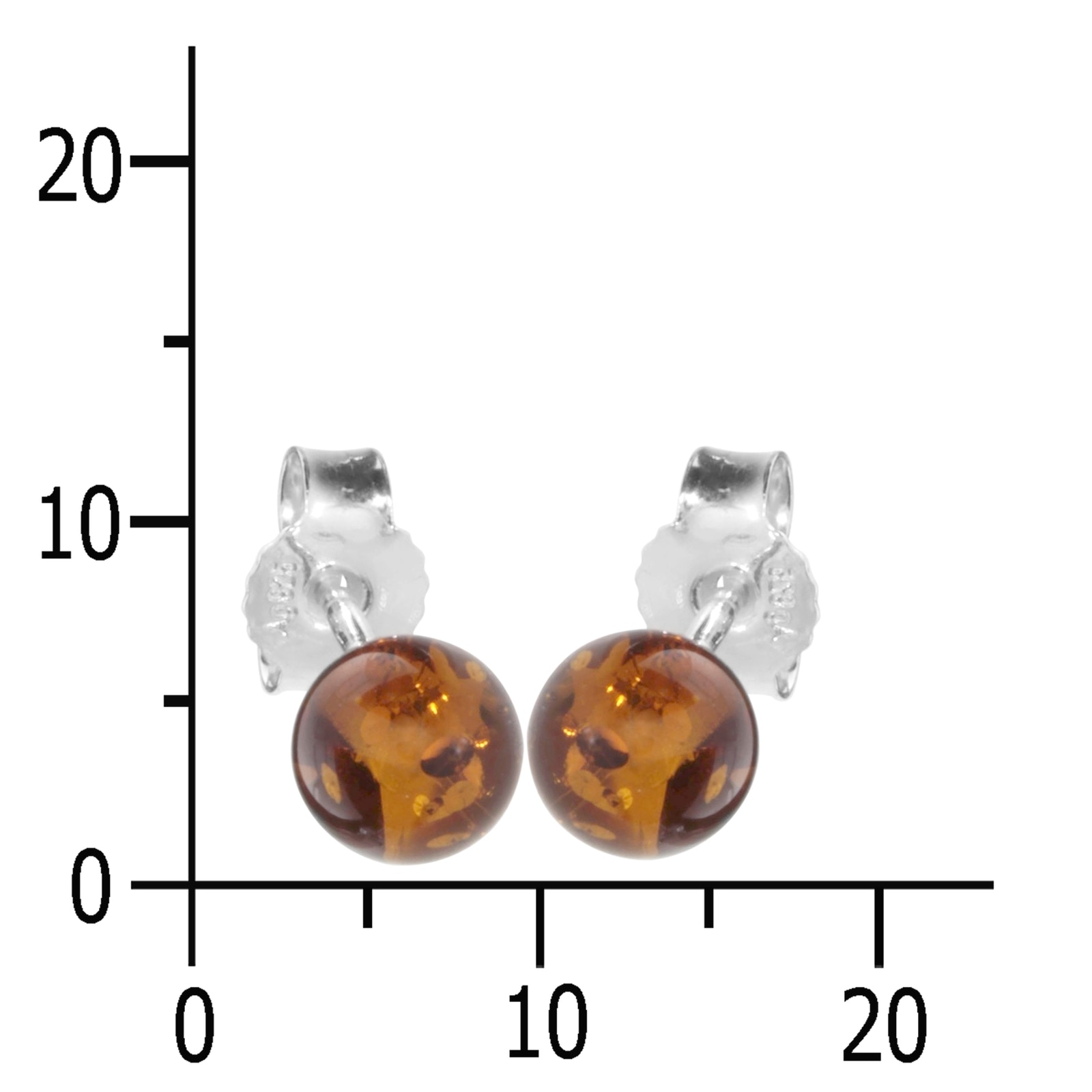 OSTSEE-SCHMUCK Paar Ohrstecker »- Klassisch 6 mm - Silber 925/000 - Bernstein«