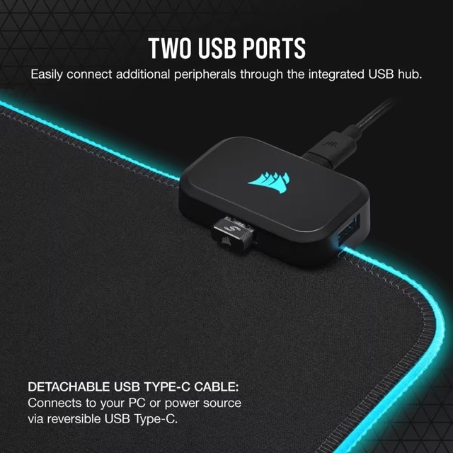 Corsair Gaming Mauspad »MM700 RGB Extended 3XL Gaming-Mauspad«, DREI-Zonen-RGB-Beleuchtung