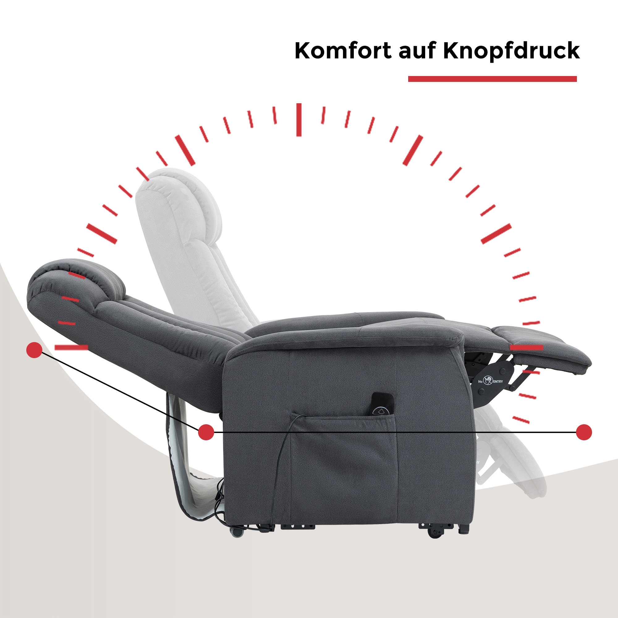 Duo Collection TV-Sessel »Delphi mit elektrischer Aufstehhilfe« Relaxfunktion und Taschenfederkern mit Stahlwellenunterfederung