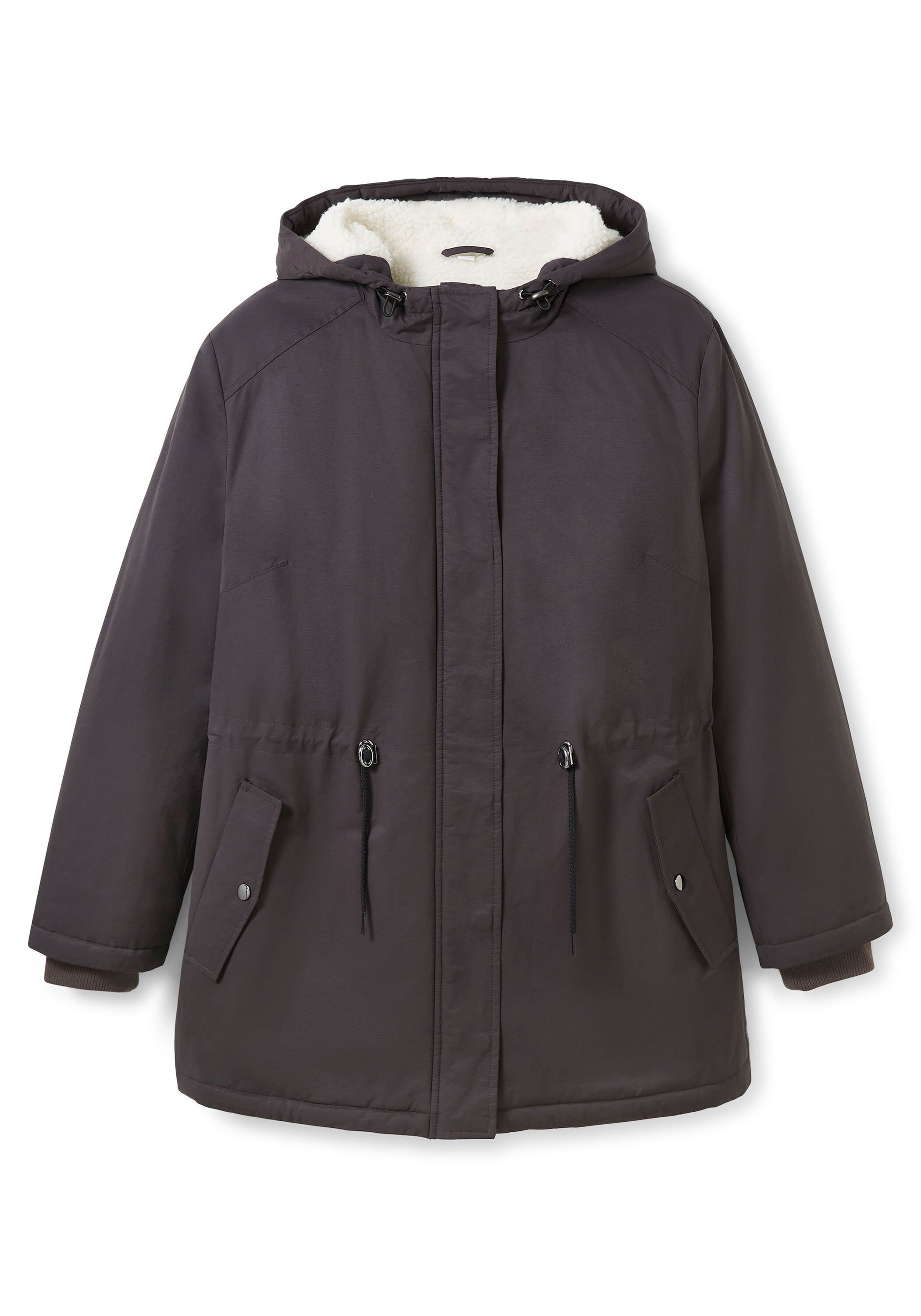 Sheego Outdoorjacke »Parka mit Teddyfutter im Body und Kapuze«, mit Kapuze, mit Teddyfutter im Body und Kapuze