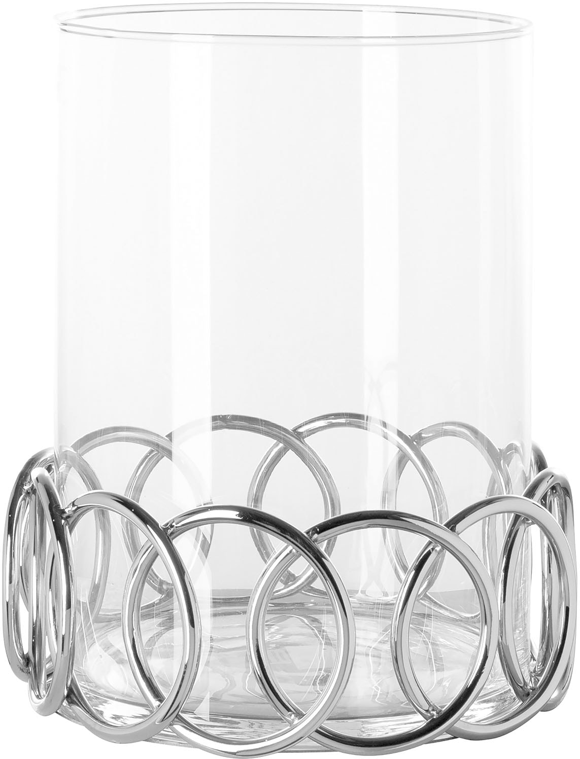 Windlicht »JUWEL«, (1 St.), Kerzenhalter aus Edelstahl mit Glaseinsatz, Höhe ca. 28,50 cm