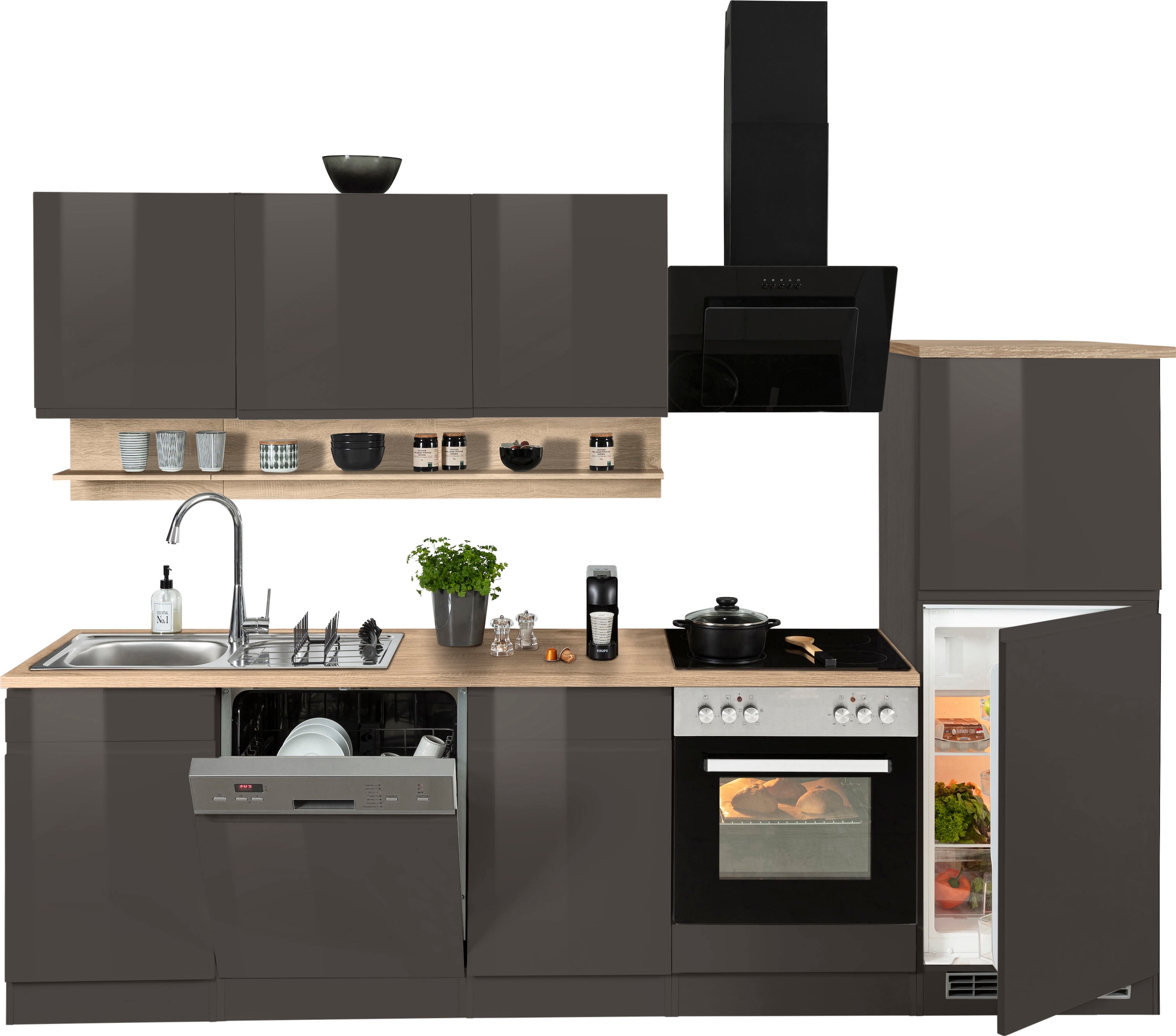 HELD MÖBEL Küche mit E-Geräten wahlweise »Virginia«, 280 im cm, OTTO Breite Online Shop