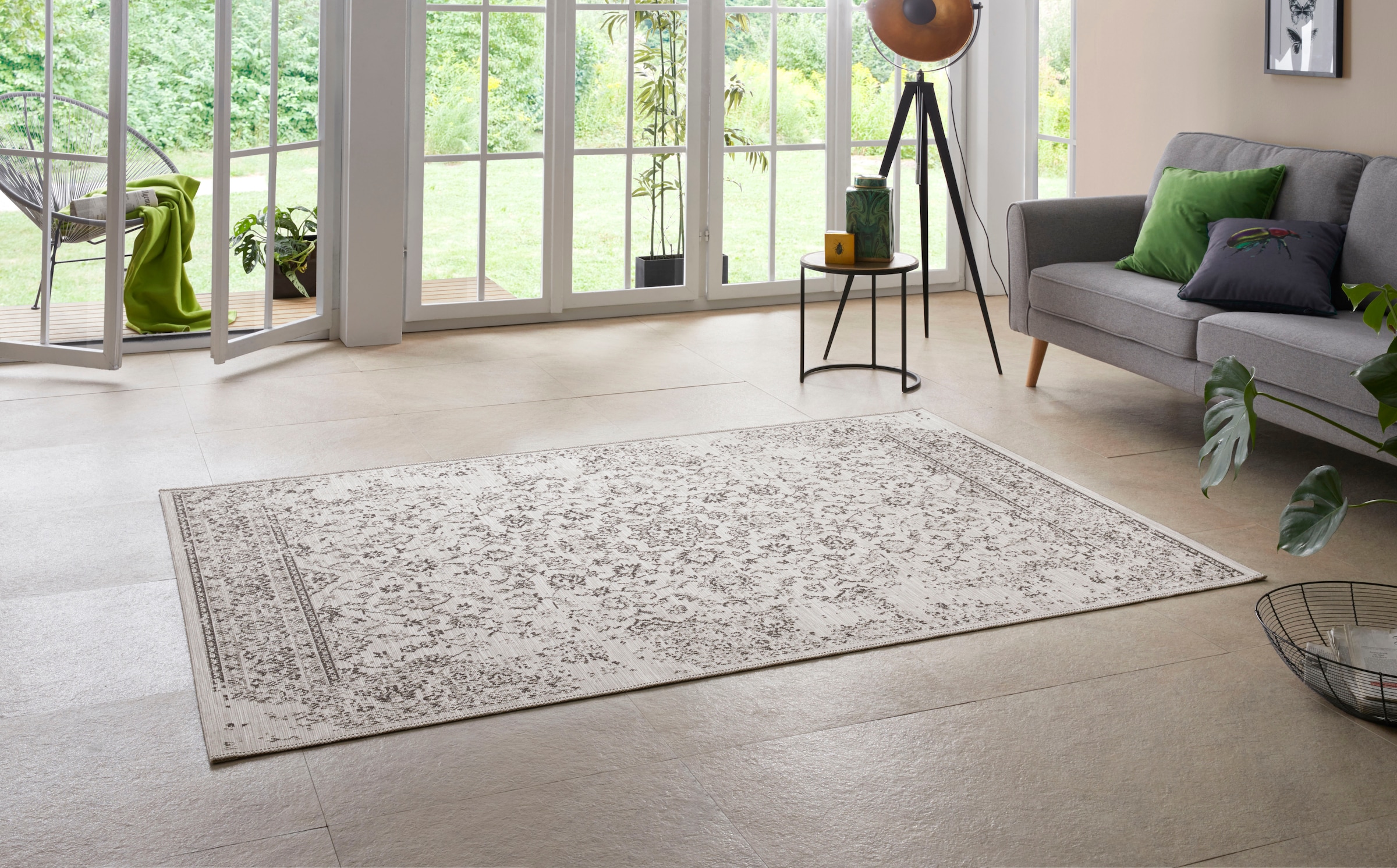 Home affaire Teppich »Sophia«, rechteckig, 3 mm Höhe, Orient-Optik, mit Bordüre, Strapazierfähig, Pflegeleicht, Flachgewebe