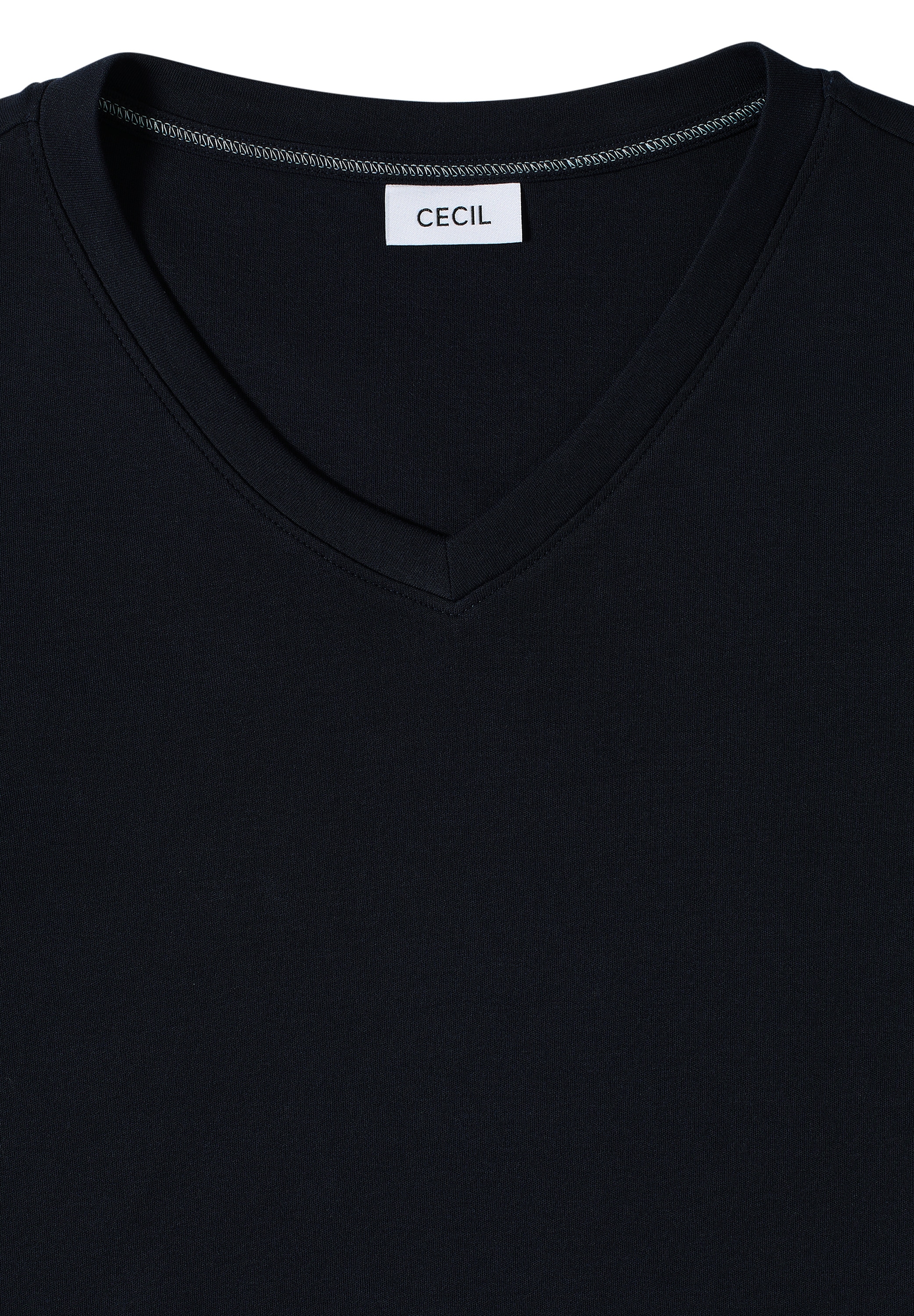 Cecil 3/4-Arm-Shirt, mit V-Ausschnitt, unifarben
