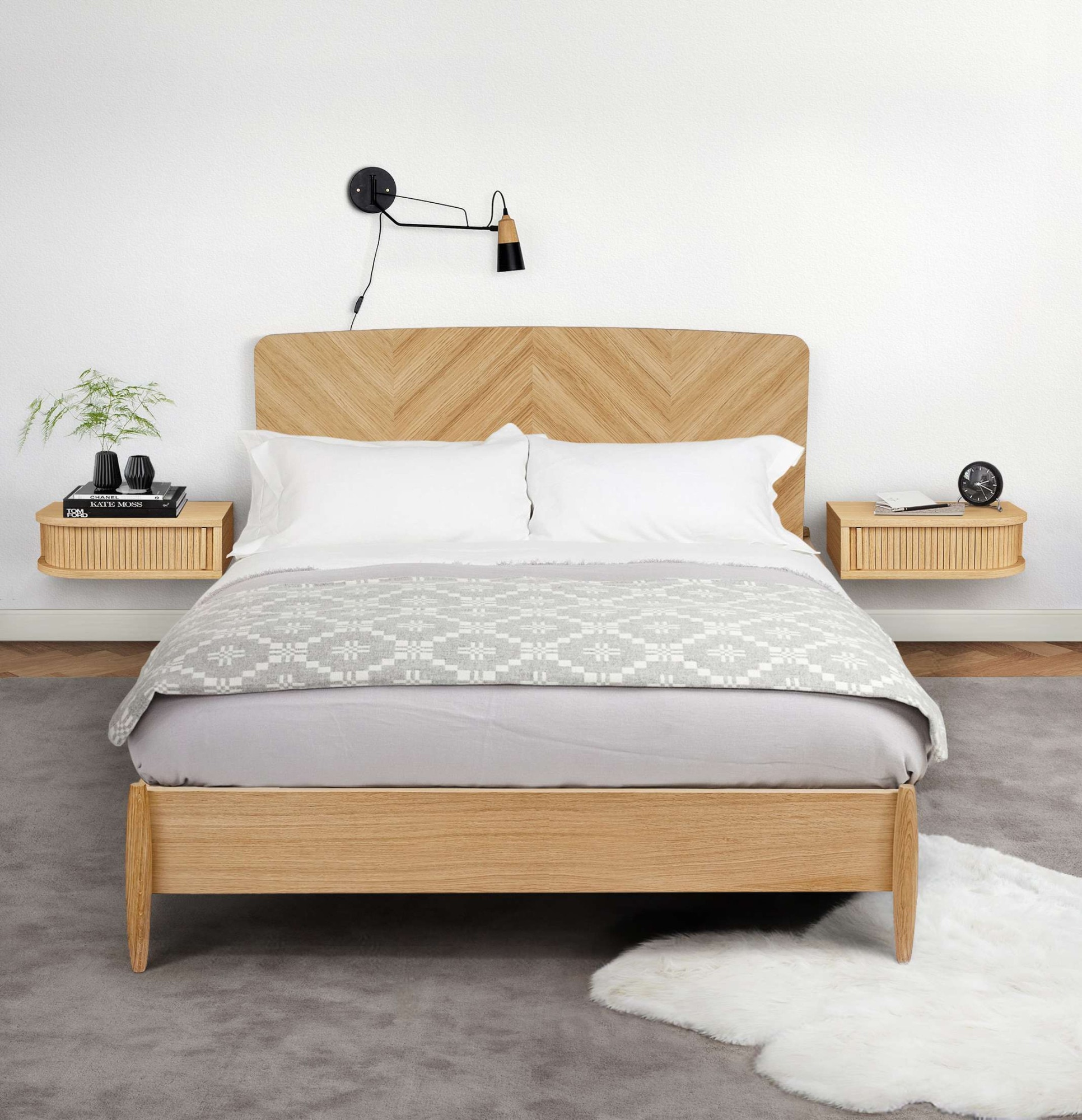 Woodman Nachttisch »Farsta« in 3 Farben, mit Tambourschiebetüren, mit Eichenholz furniert, FSC®