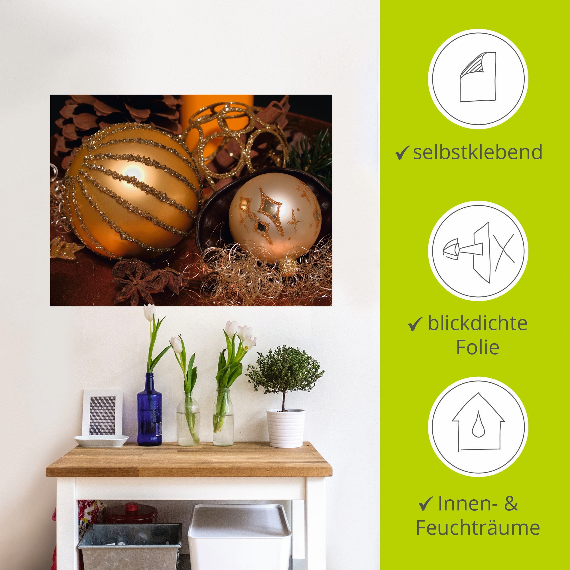 Artland Wandbild »Weihnachtsgesteck«, Weihnachten, (1 St.), als Poster, Wandaufkleber in verschied. Größen
